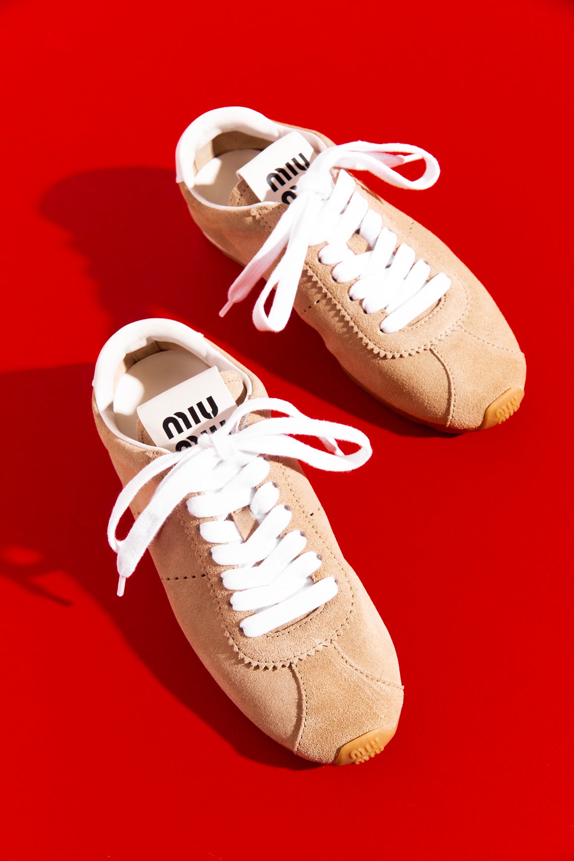 MIU MIU Plume Sneaker in Beige Suede (Sz.35.5)