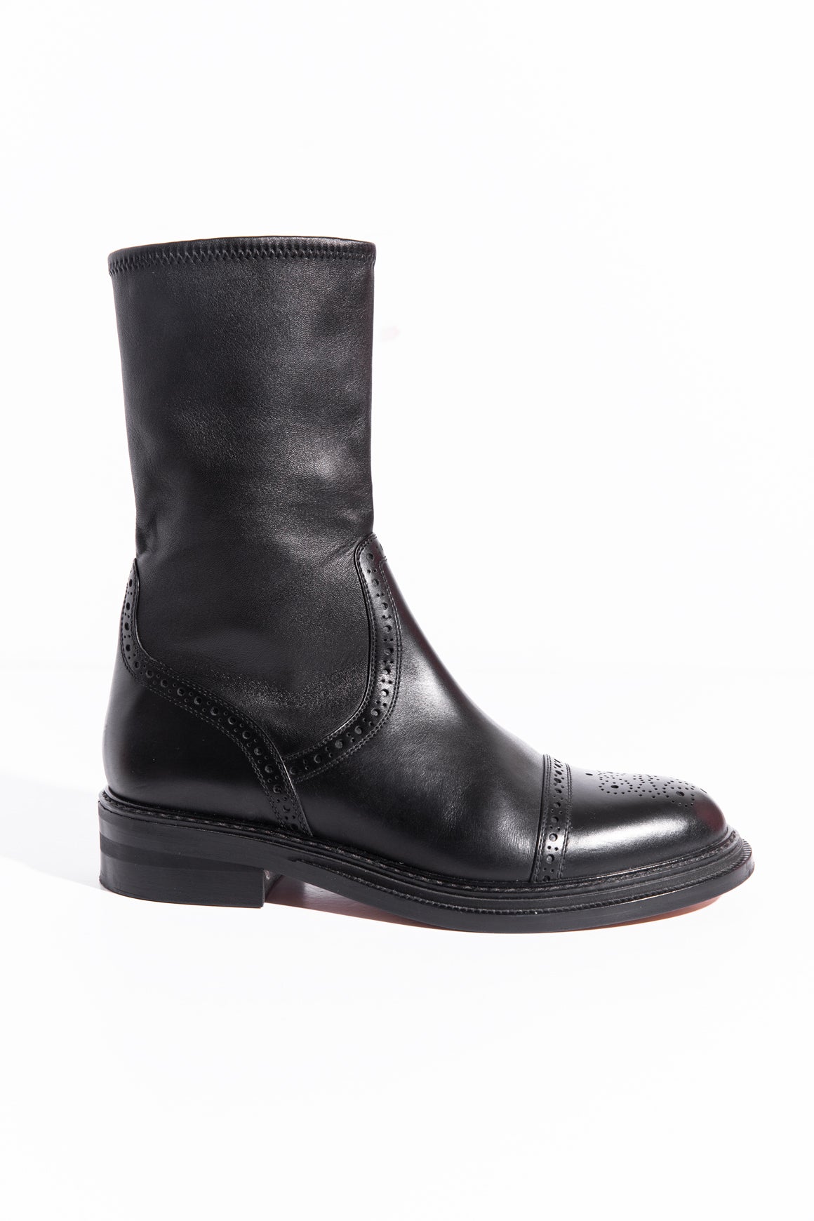 LOEWE Black Leather Oxford Sock Boots (Sz. 40)