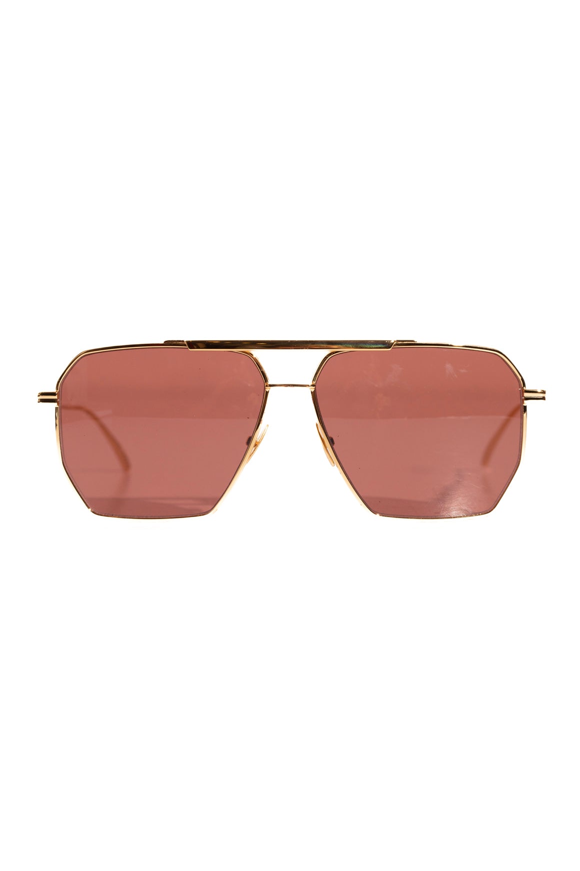 BOTTEGA VENETA Gold Classic Aviator Sunglasses