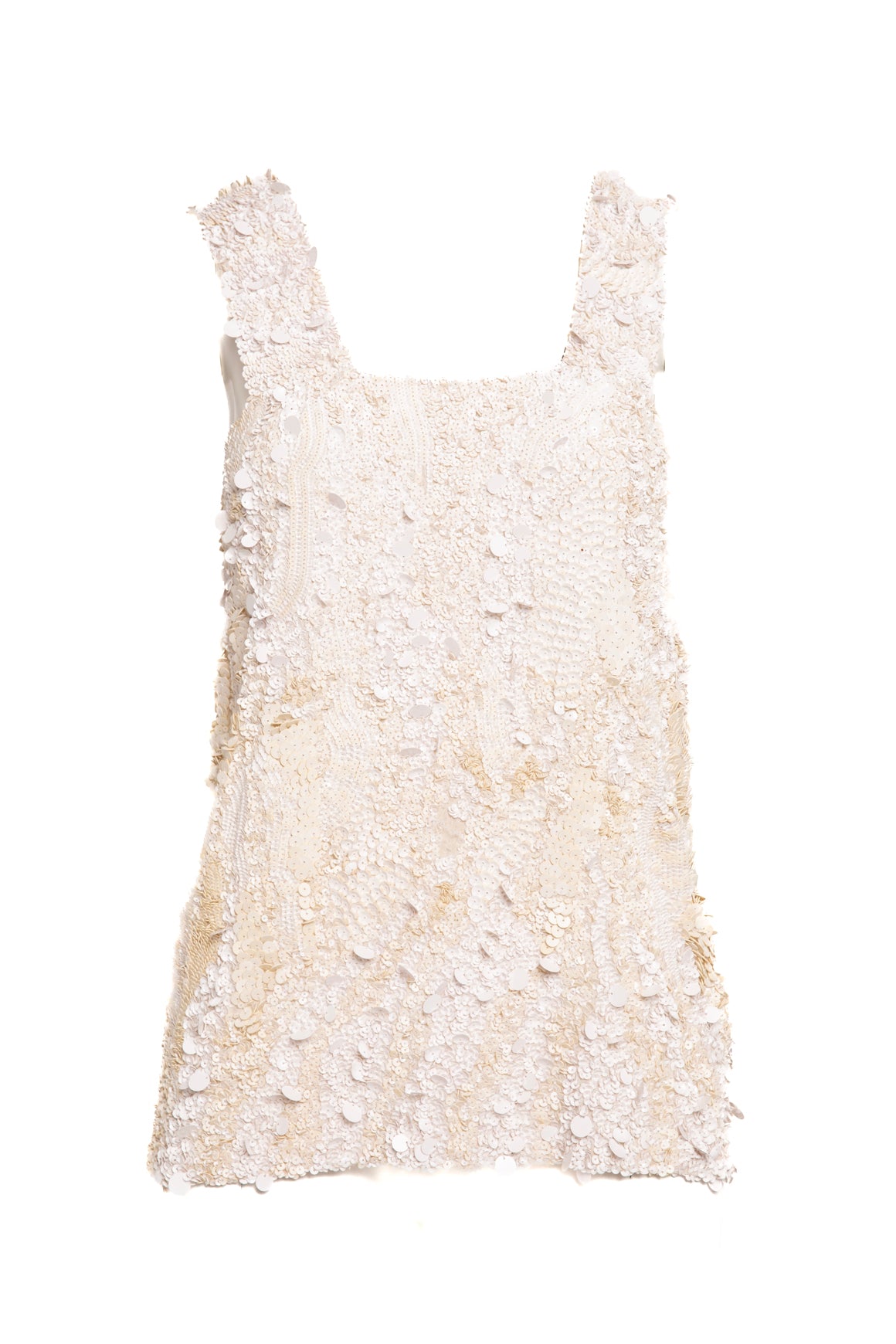 DRIES VAN NOTEN Cream Sequin Tank Top (Sz. S)