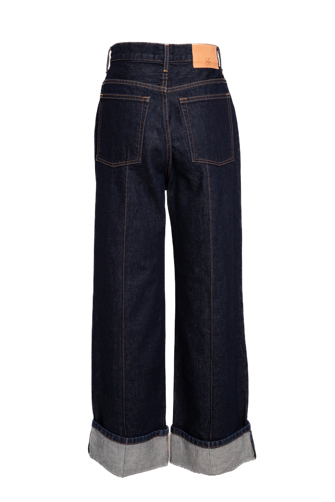 ULLA JOHNSON Dark Wash Straight Leg Cuffed Jeans (Sz. 30)