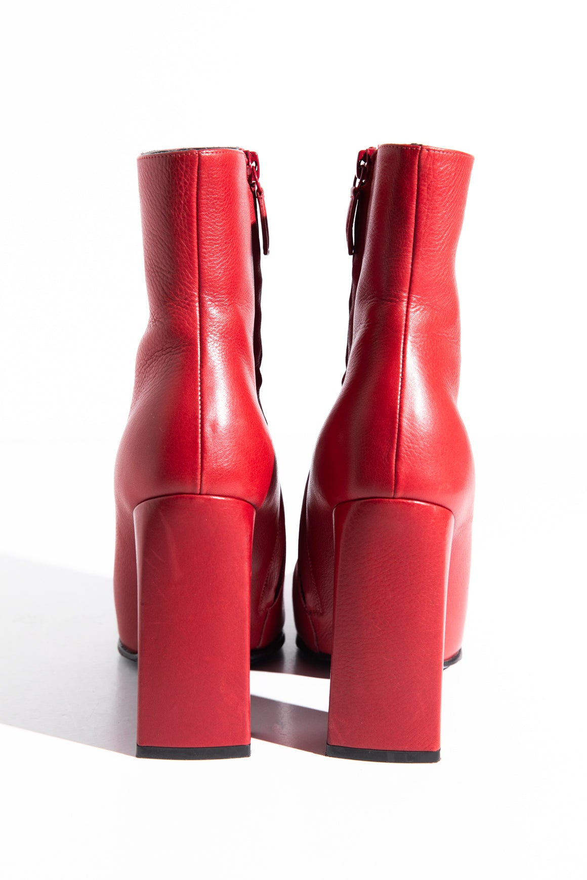 BALENCIAGA Red Leather Boots MOSS CONSIGNMENT