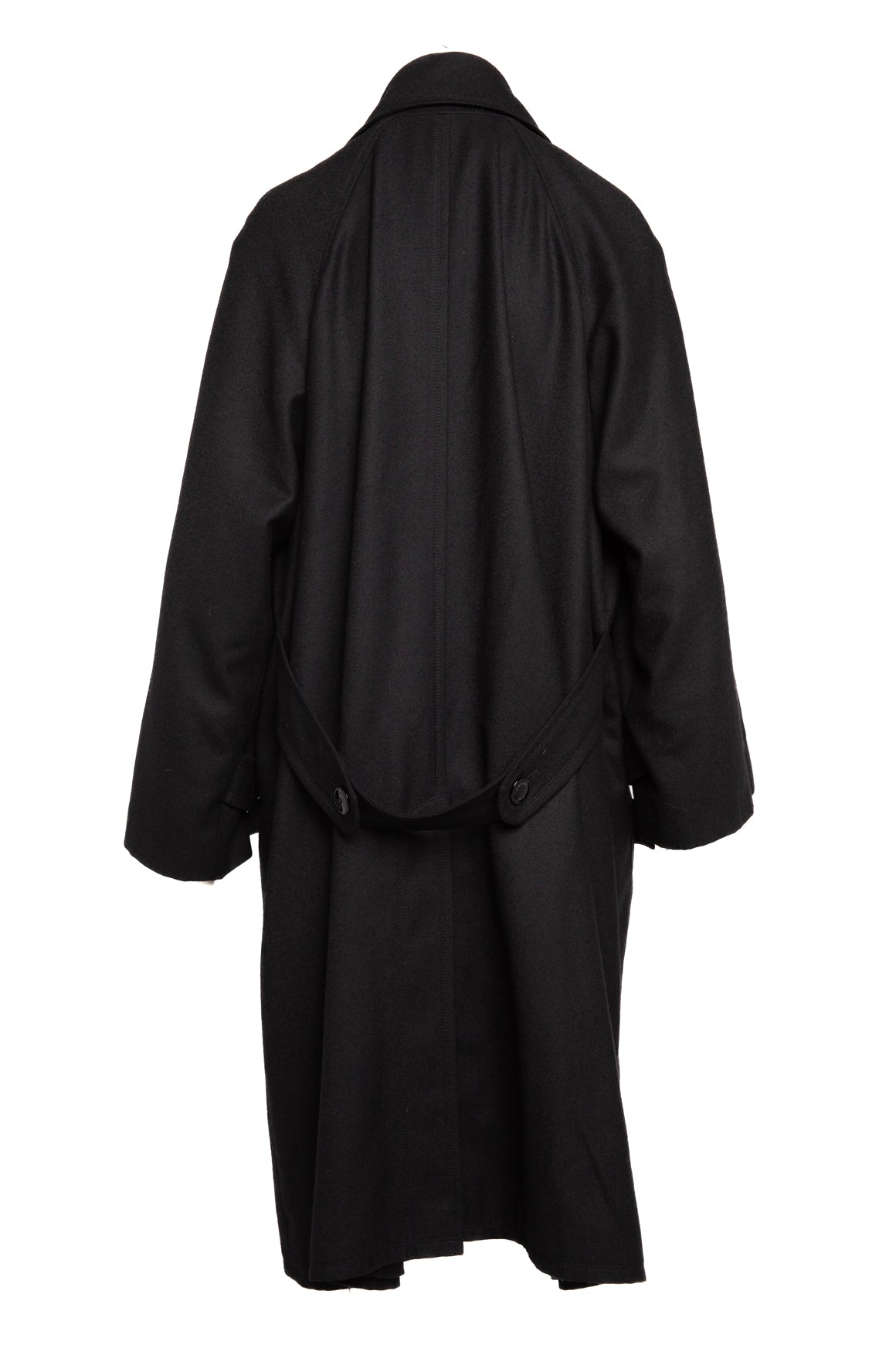 CHANEL Black Wool Trench Coat (Sz. L)