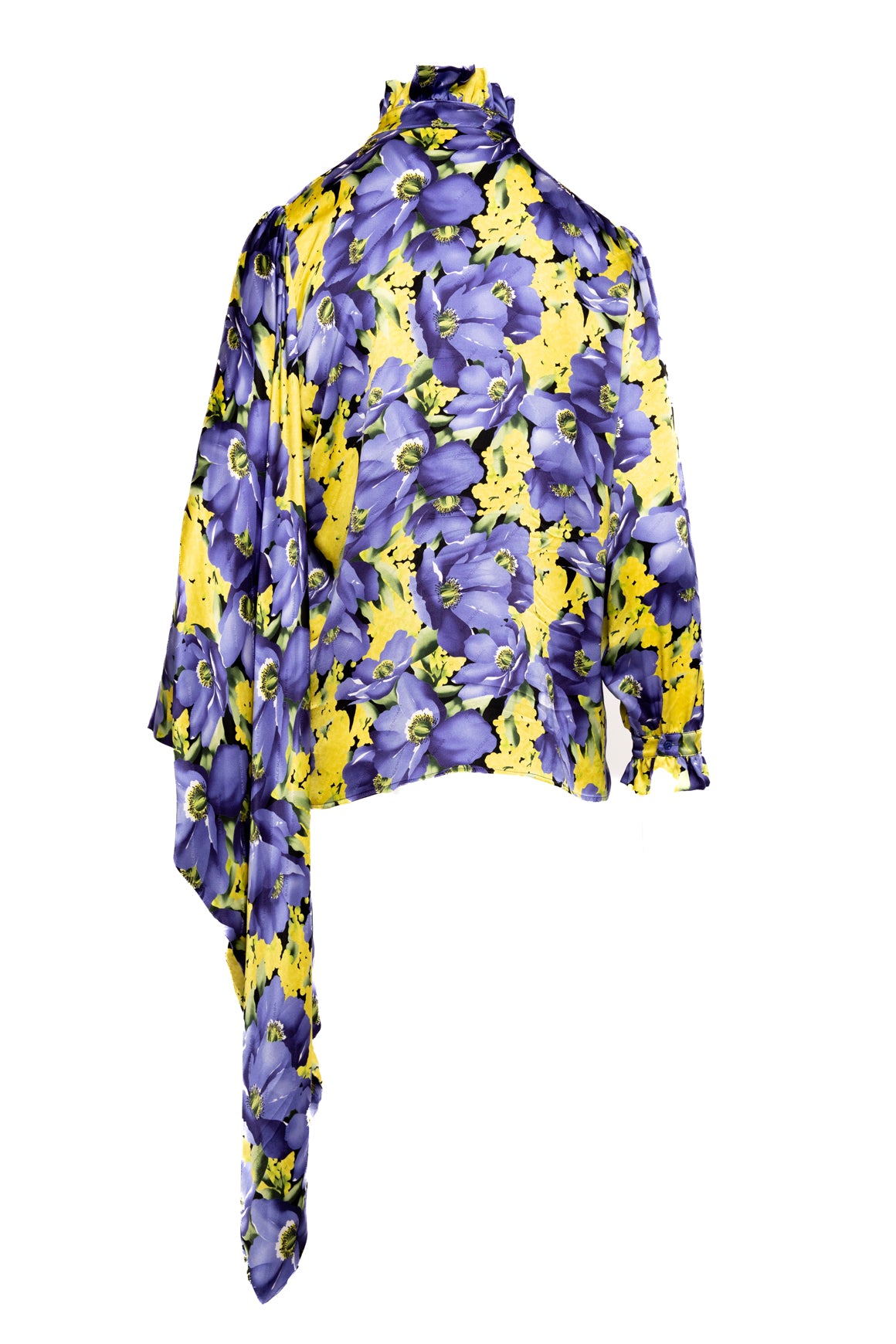 BALENCIAGA Floral Asymmetric Blouse