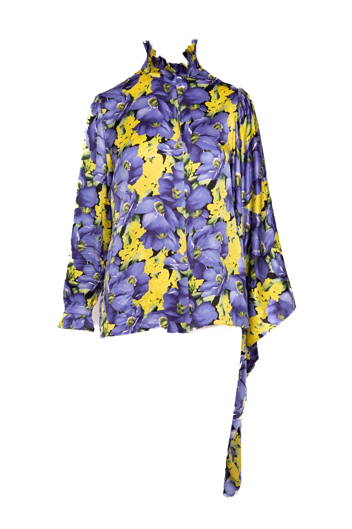 BALENCIAGA Floral Asymmetric Blouse