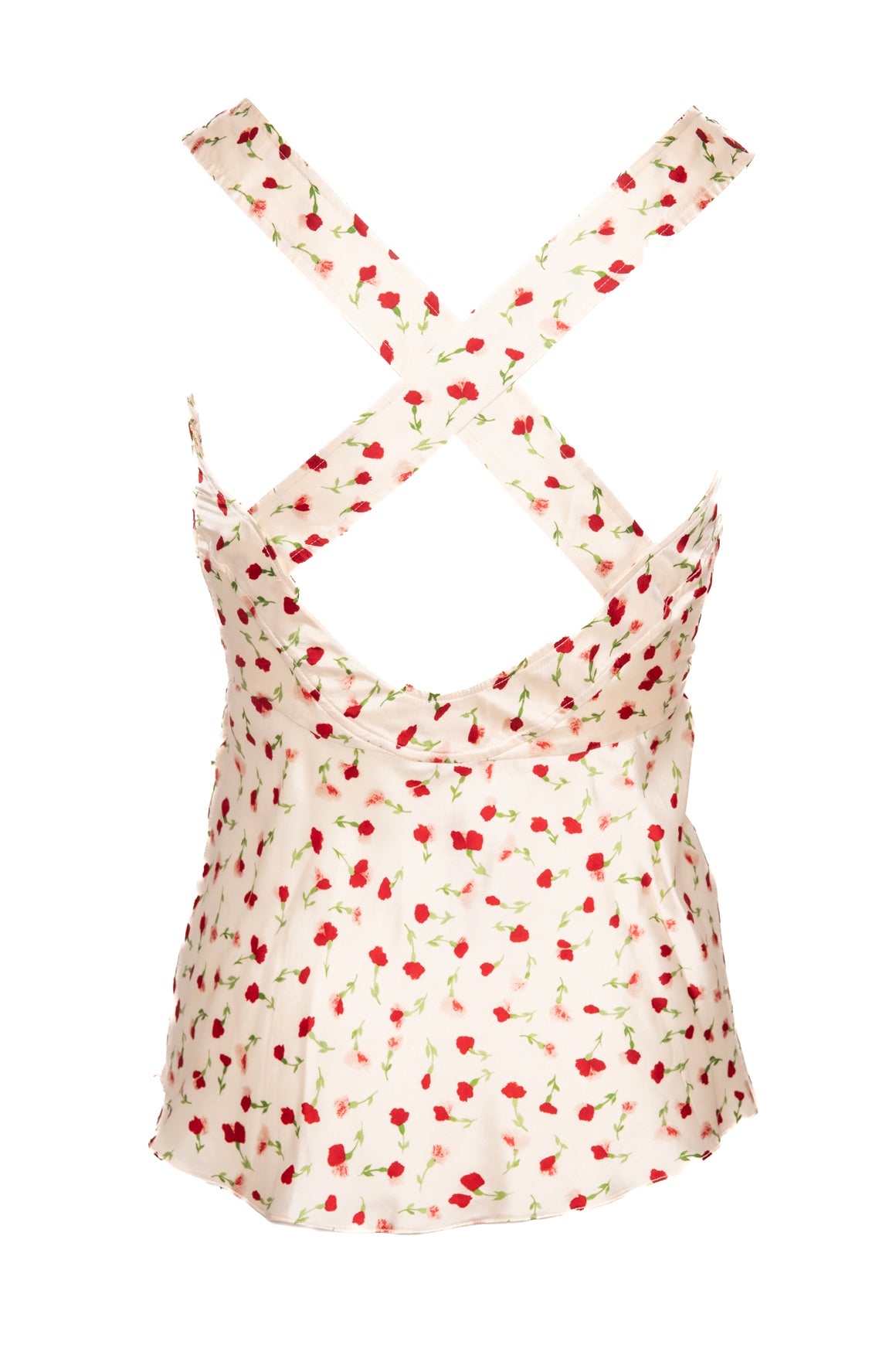 KHAITE Cream Floral Satin Tank (Sz. S)