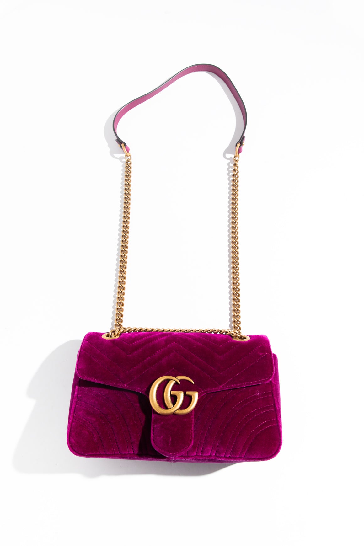 GUCCI Fuchsia Marmont Shoulder Bag