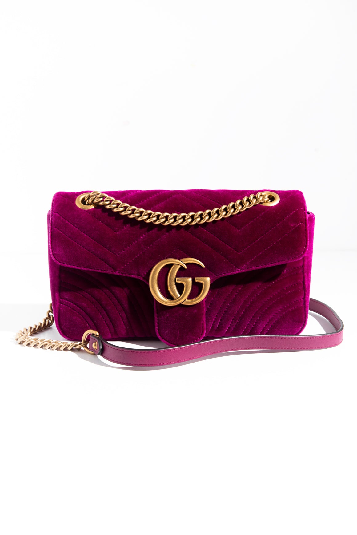 GUCCI Fuchsia Marmont Shoulder Bag