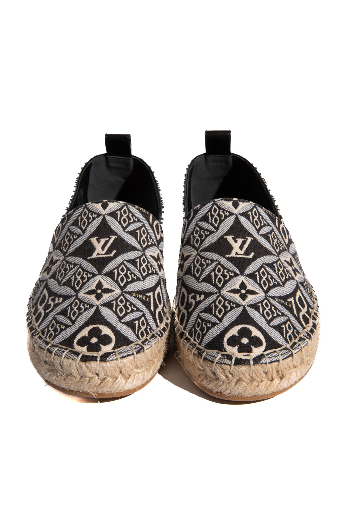 LOUIS VUITTON Navy Logo Espadrille Flats (Sz. 37)