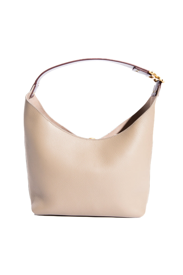 CHLOE Taupe & Maroon Marcie Hobo Bag - Small