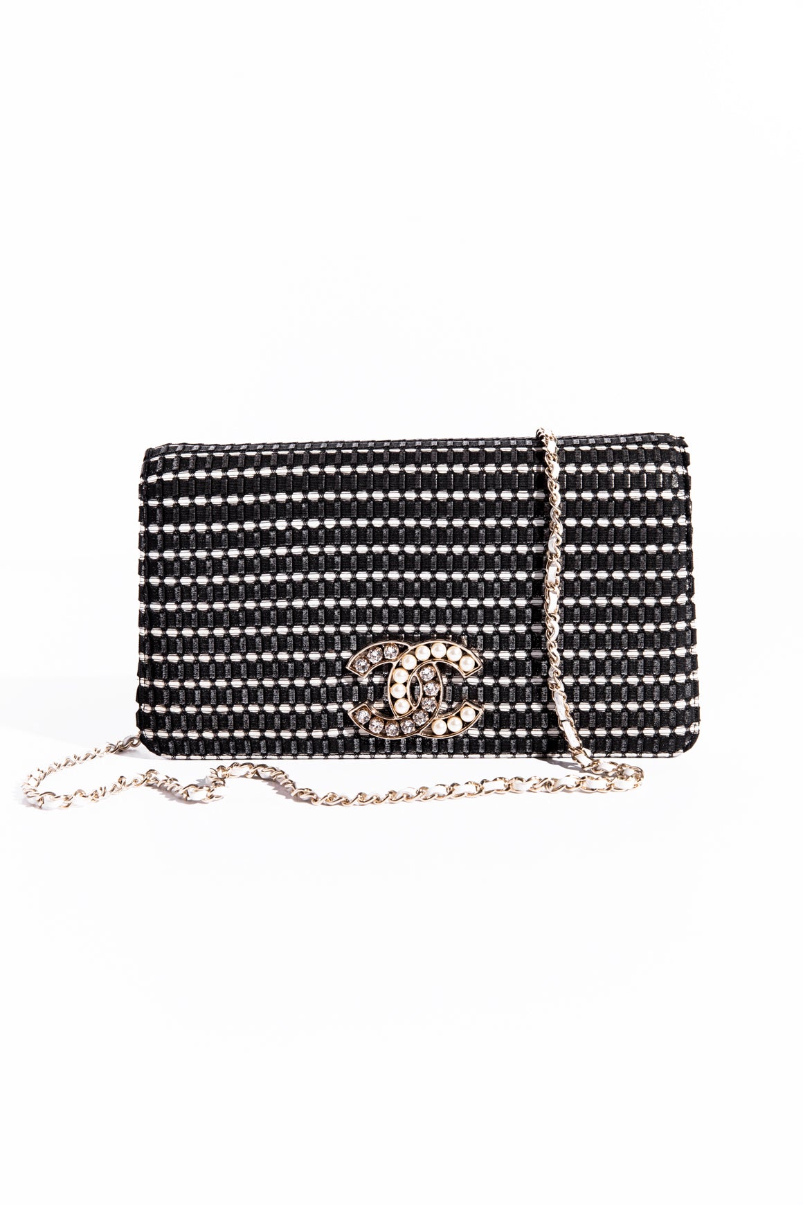 CHANEL 2015 Bicolor CC Embellished Evening Bag