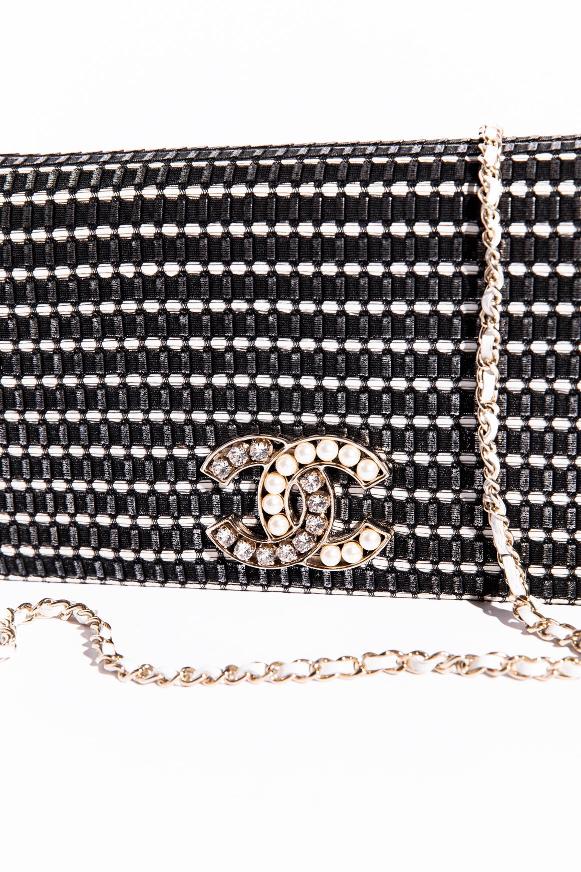 CHANEL 2015 Bicolor CC Embellished Evening Bag