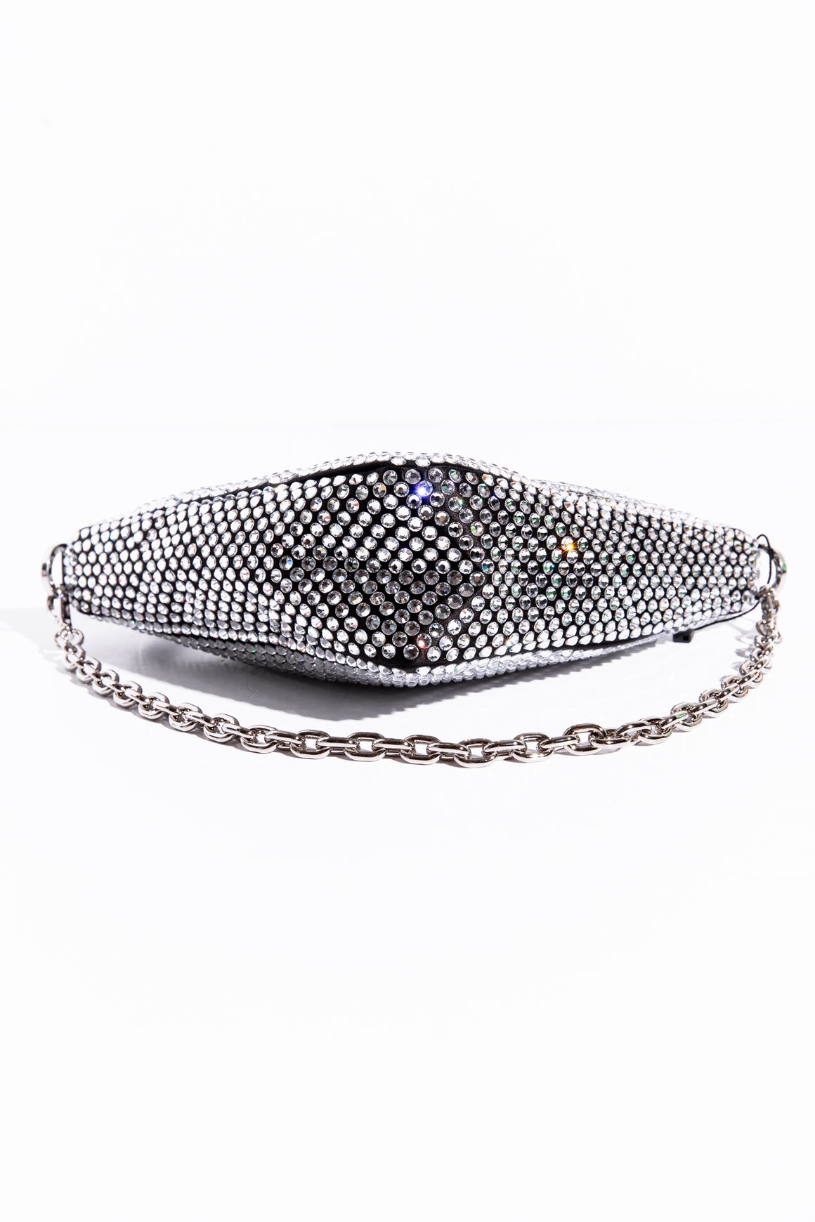 PRADA Crystal Embellished Satin Triangle Pouch