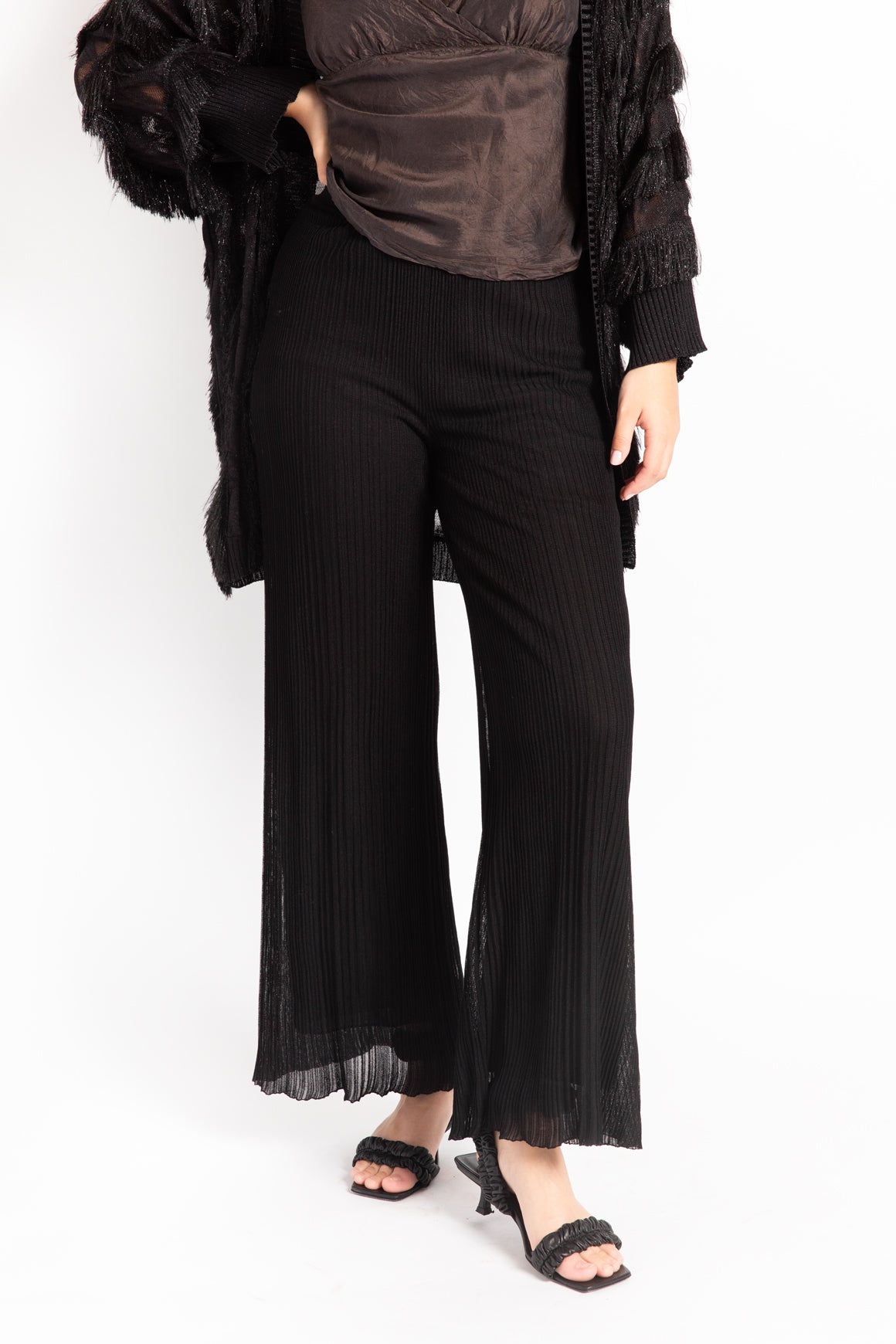 MISSONI Black Ribbed-Knit Pants