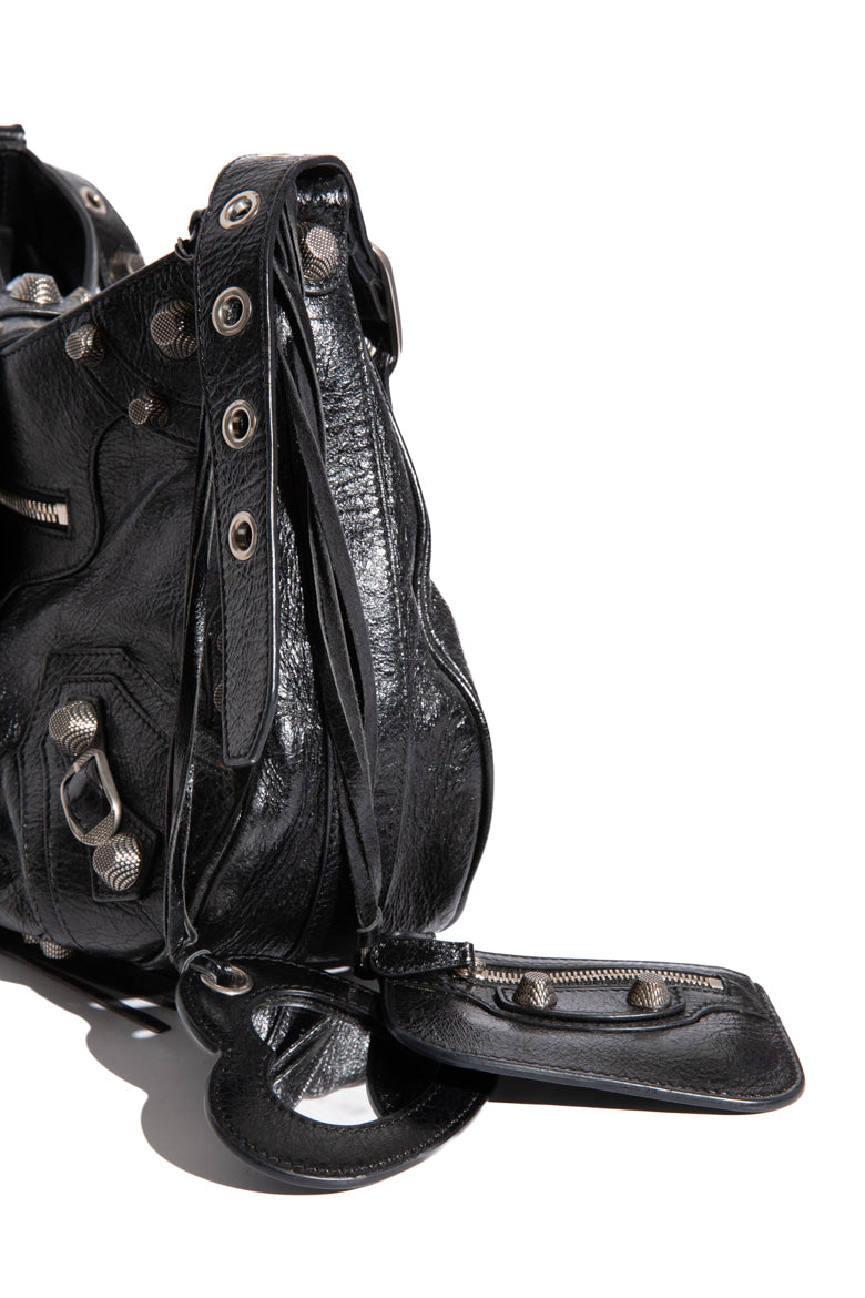 BALENCIAGA Black Arena Medium Le Cagole Crossbody Bag
