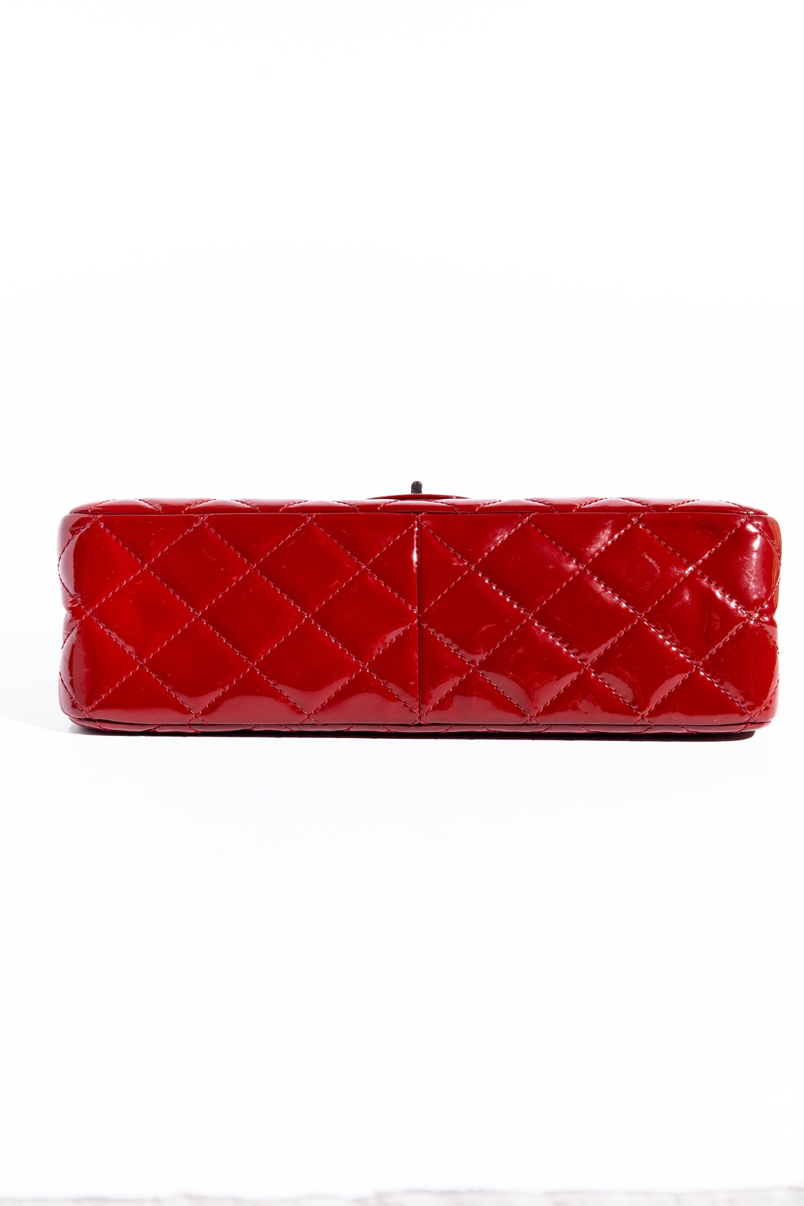 CHANEL 2010 Red Patent Leather 2.55 Double Flap Handbag