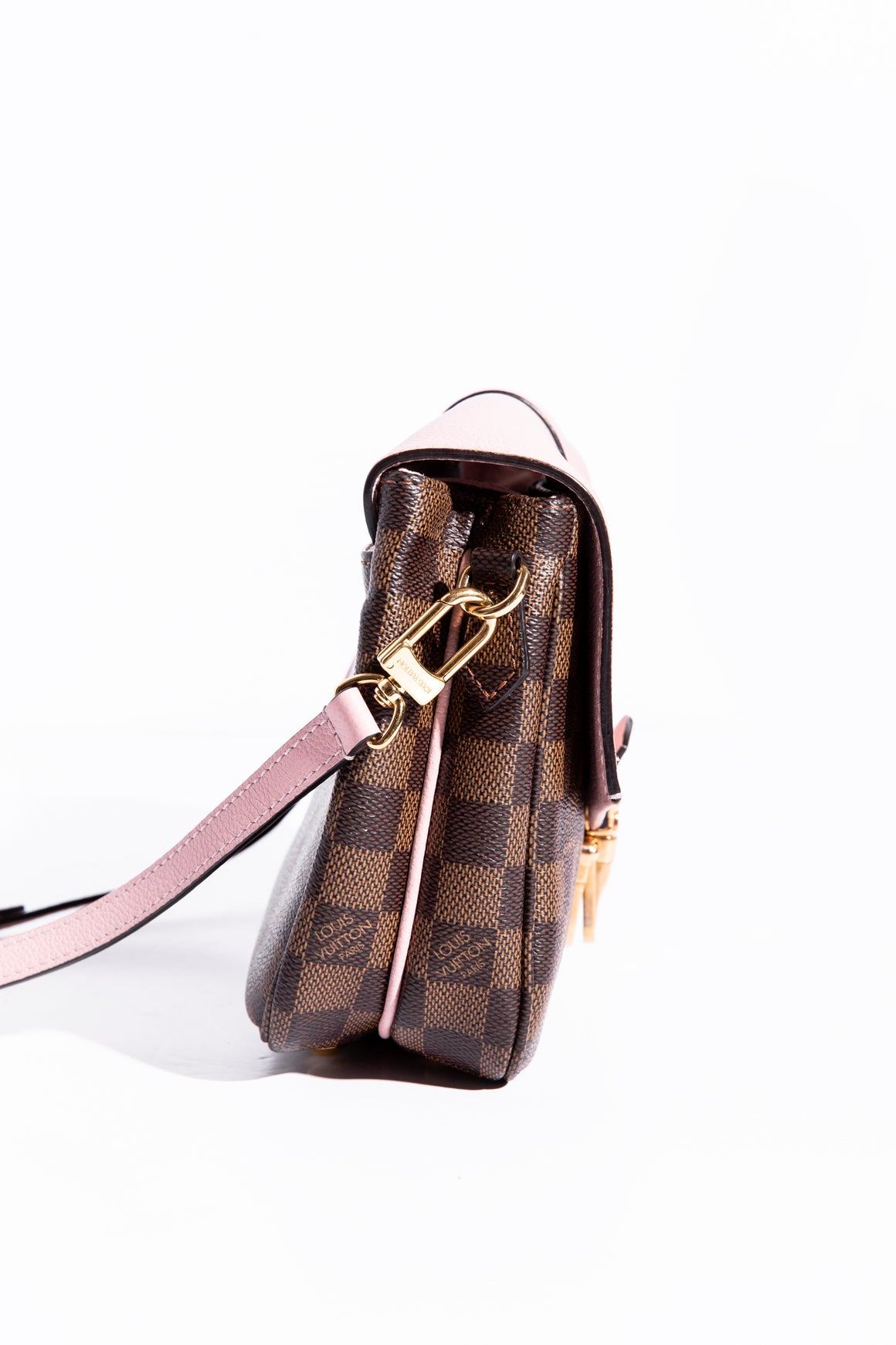 LOUIS VUITTON Pink & Brown Damier Clapton Crossbody Bag