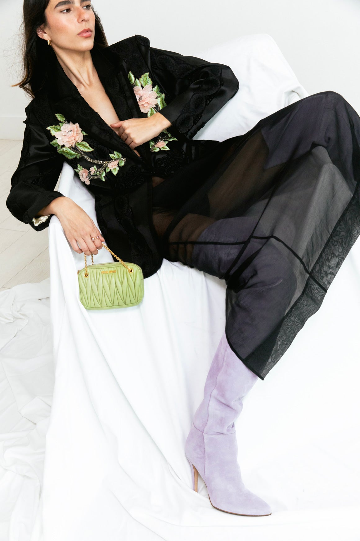 ST. AGNI Black Sheer Maxi Skirt (Sz.S)