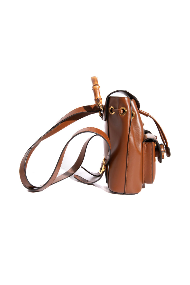 GUCCI Brown Bamboo Calfskin Backpack | MOSS Designer Consignment