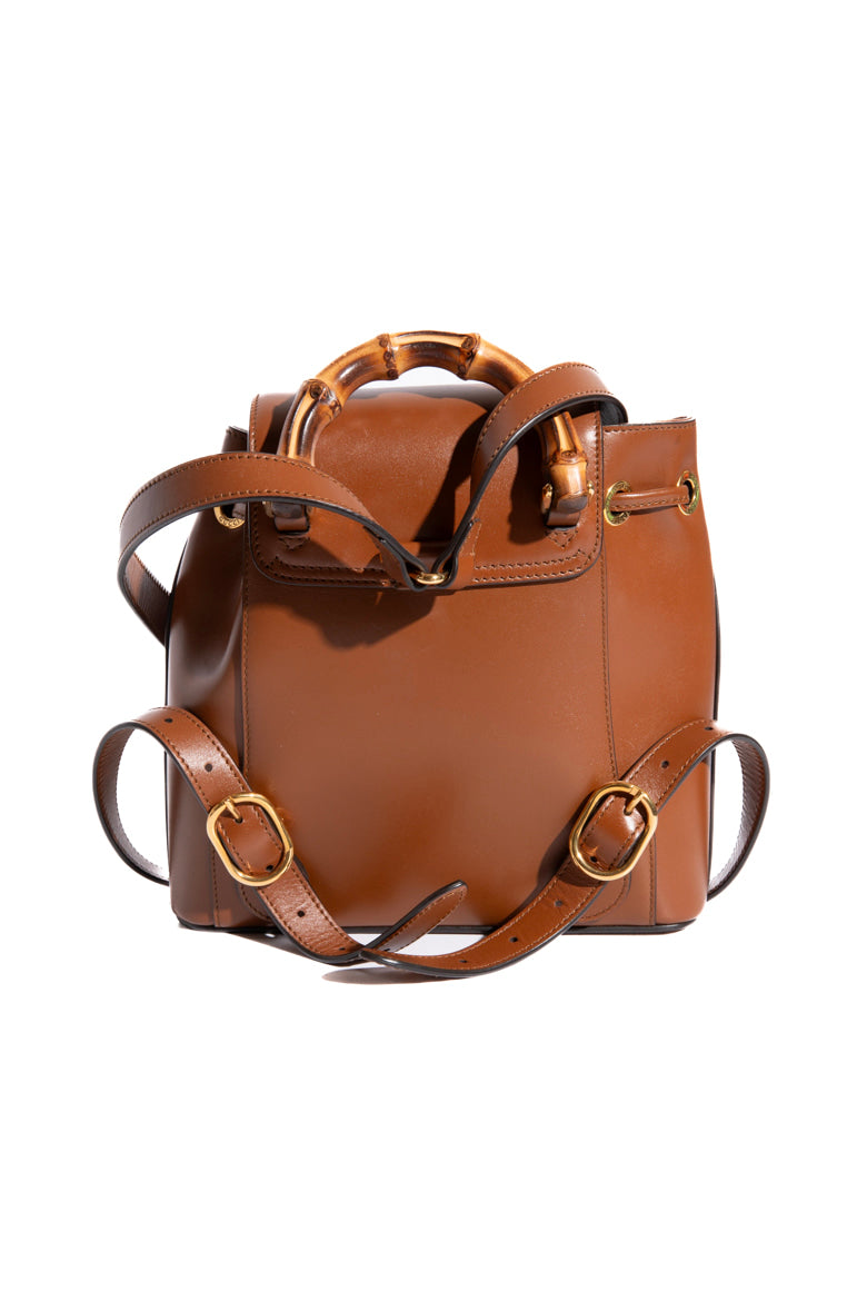 バッグ GUCCI Bamboo Leather Backpack Brown GUCCI Brown Bamboo Calfskin Backpack | MOSS Designer Consignment