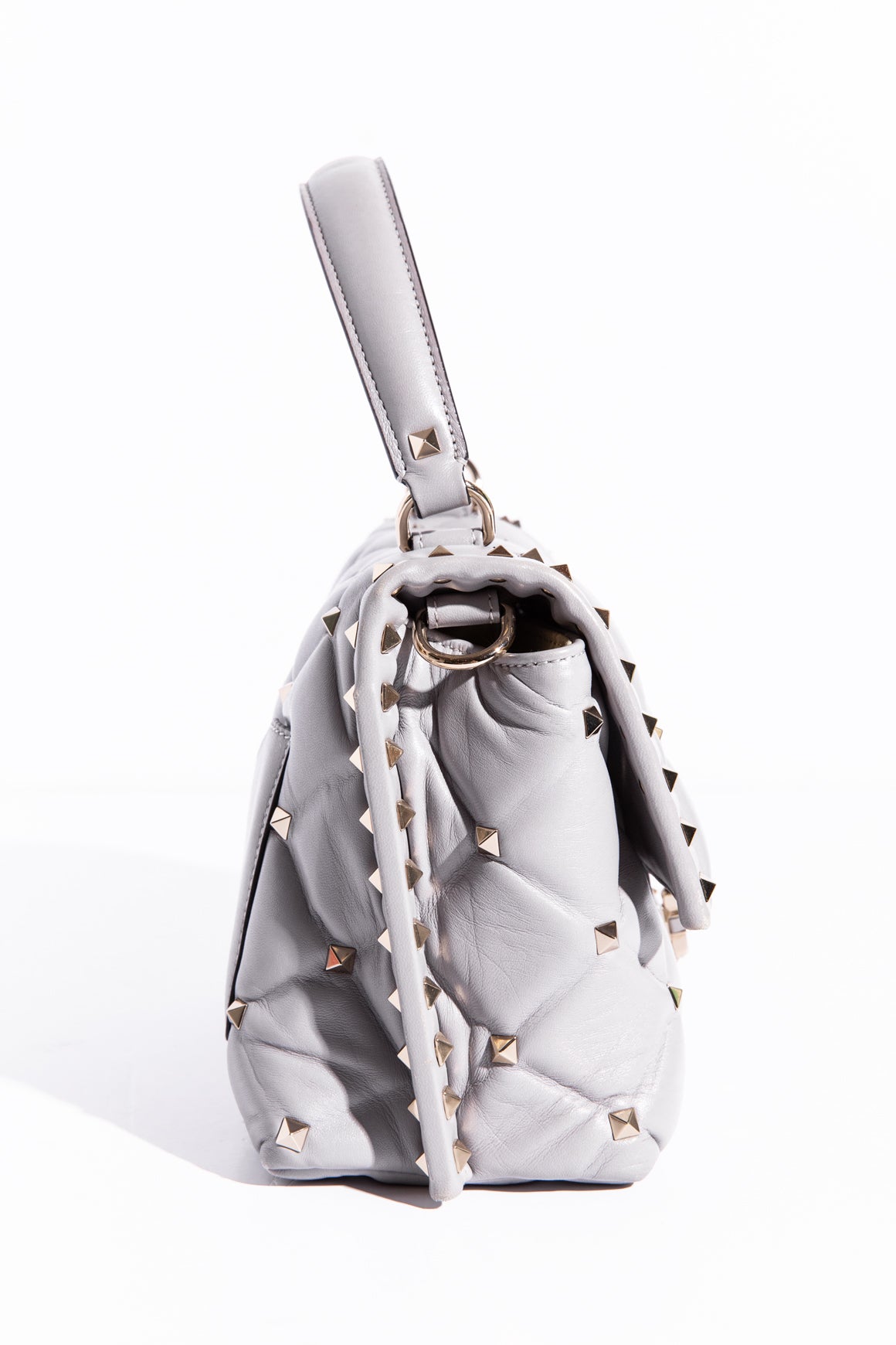 VALENTINO Grey Candystud Top Handle Bag