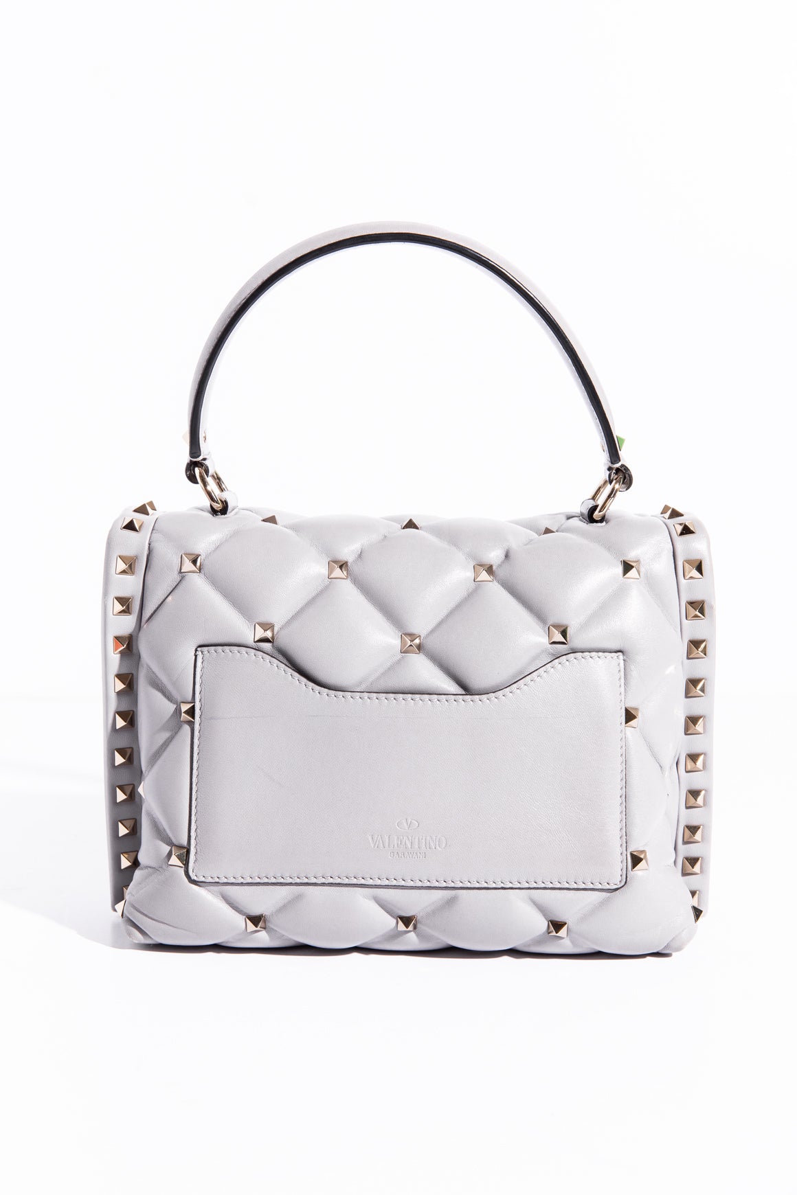 VALENTINO Grey Candystud Top Handle Bag