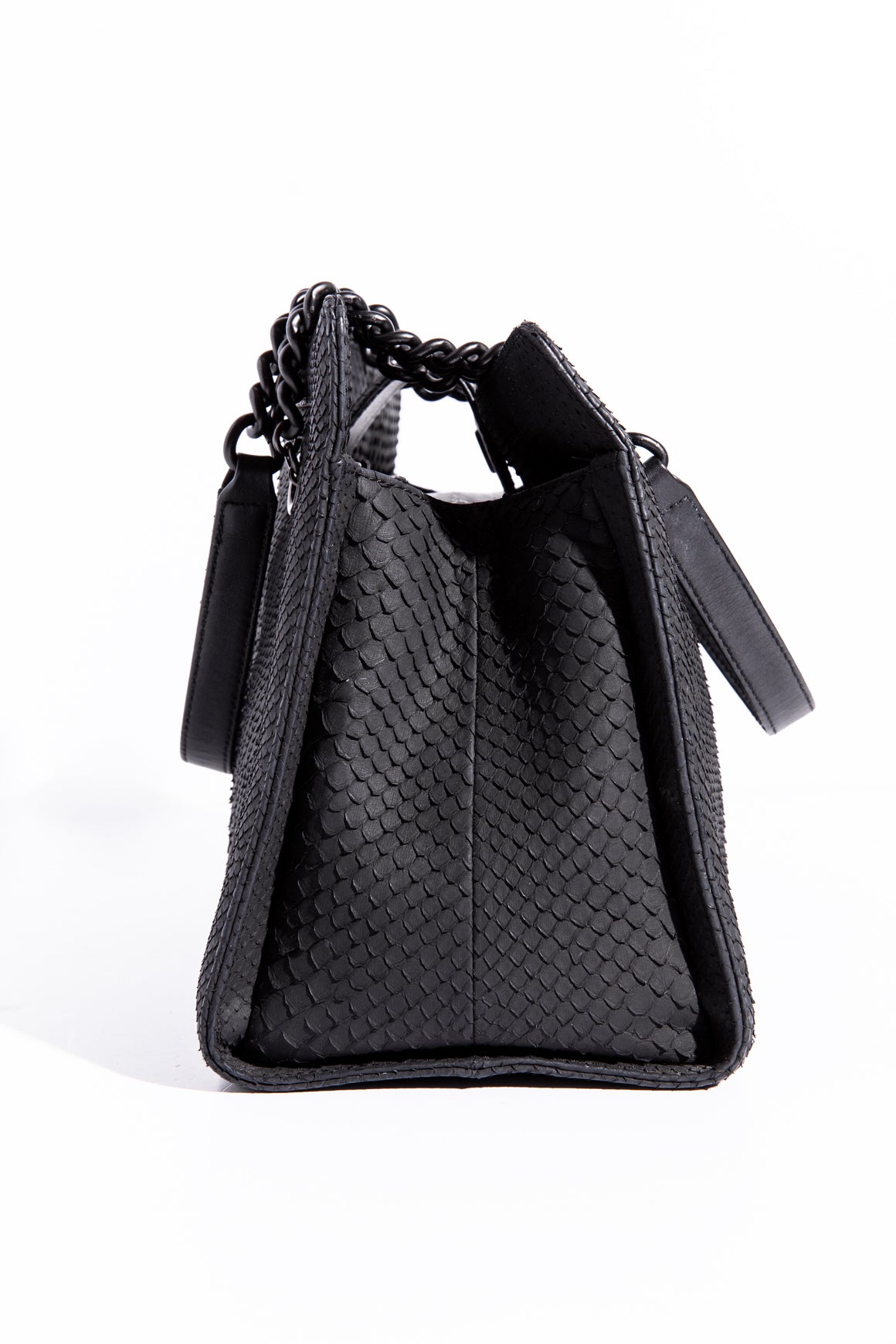 CHANEL 2014 Black Python Boy Shopping Tote