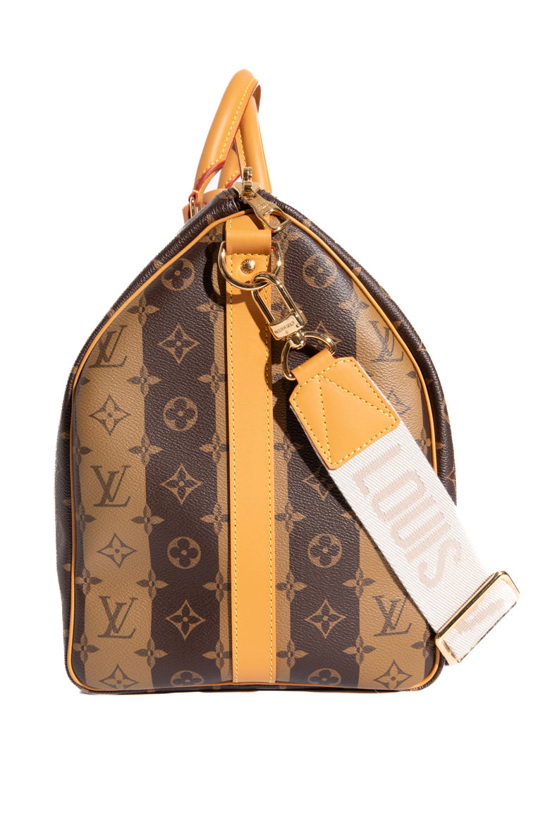 LOUIS VUITTON 2021 Brown "Nigo Bandouliere 50 Keepall" Bag