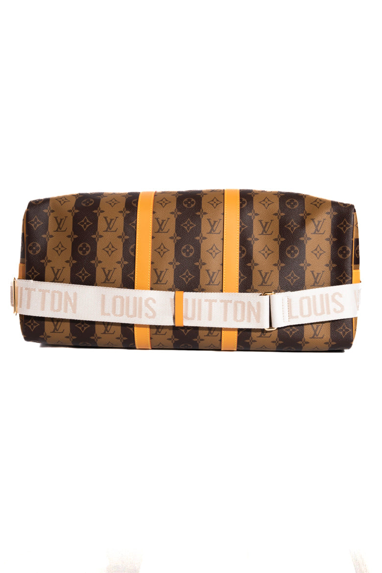 LOUIS VUITTON 2021 Brown "Nigo Bandouliere 50 Keepall" Bag