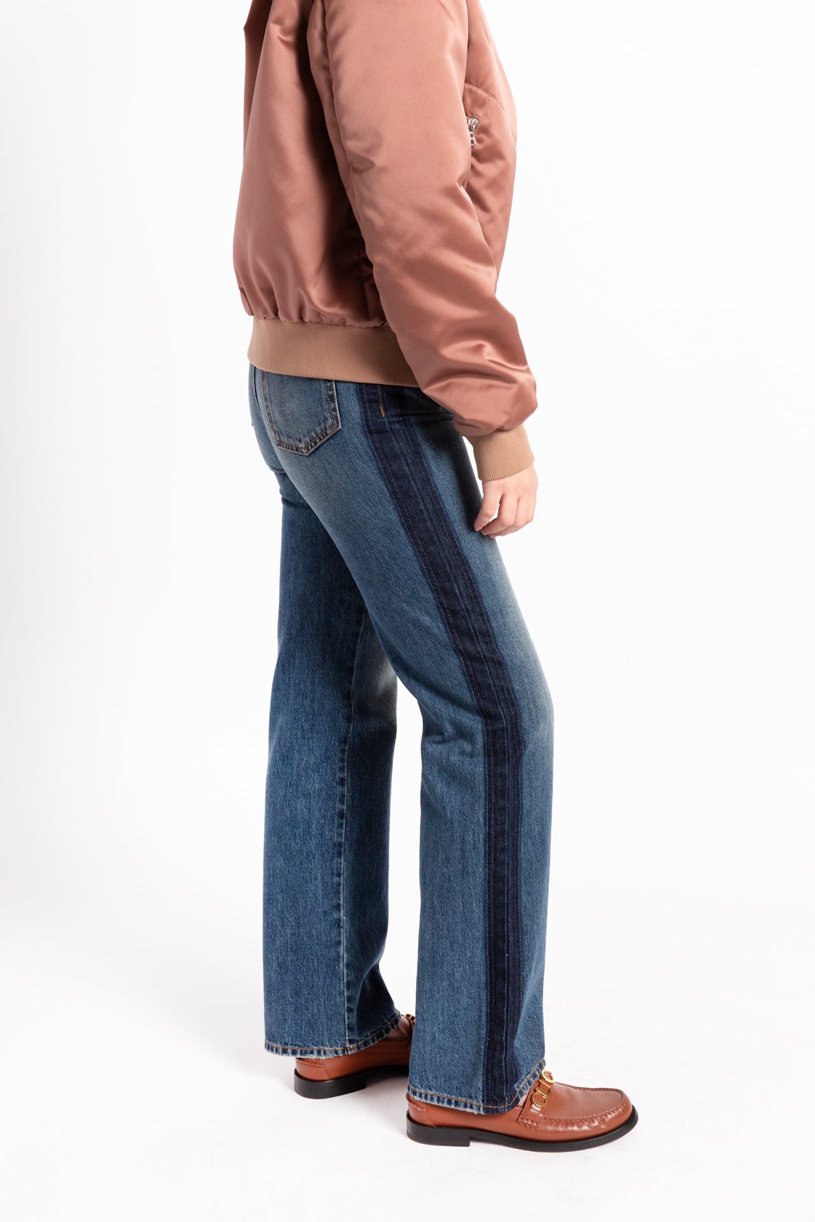 ALEXANDER MCQUEEN Two-Tone Straight Leg Jeans