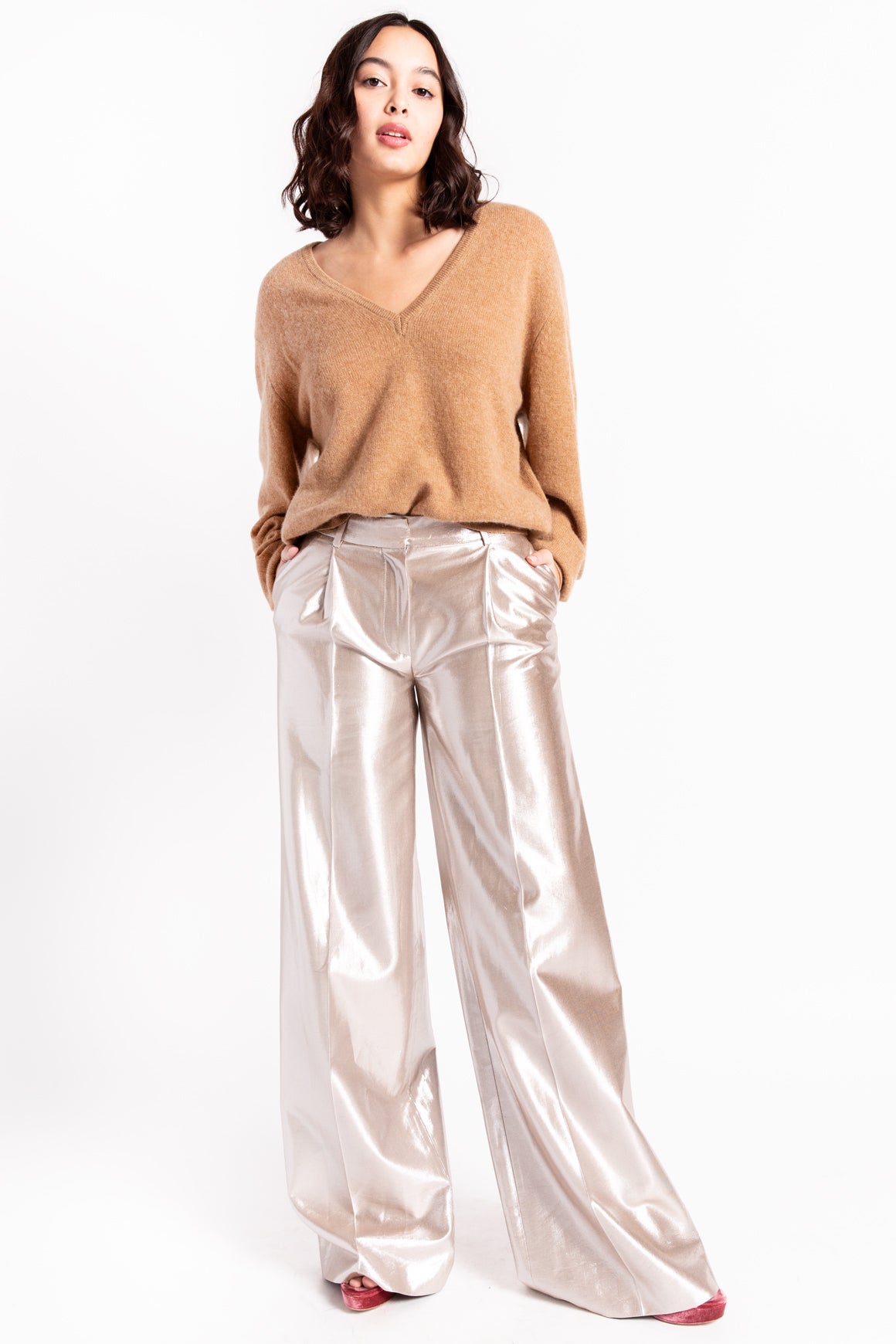 ALTUZARRA Champagne Wide Leg Trousers