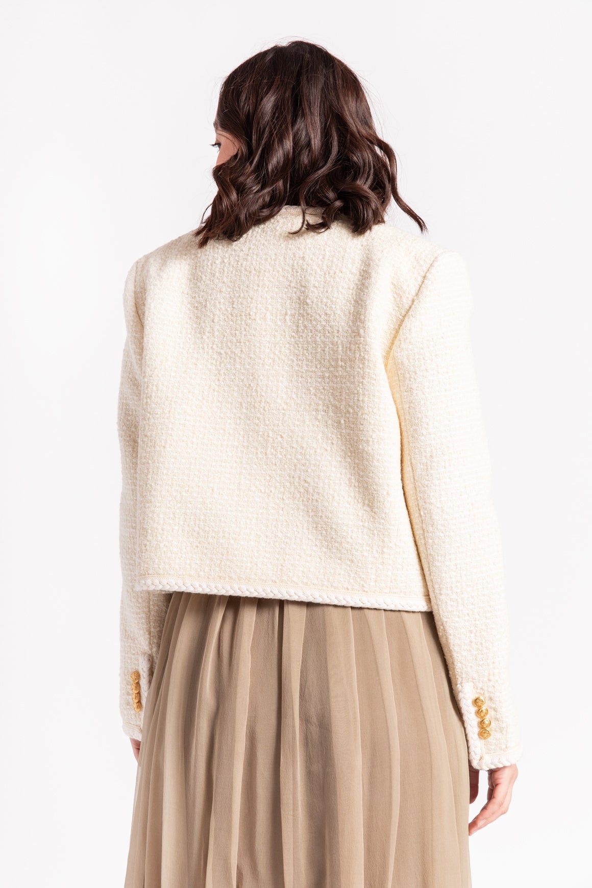 CELINE Cream Tweed Evening Jacket