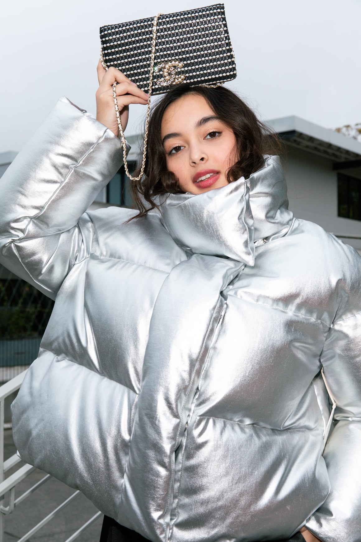 KHAITE Silver Down Puffer Coat