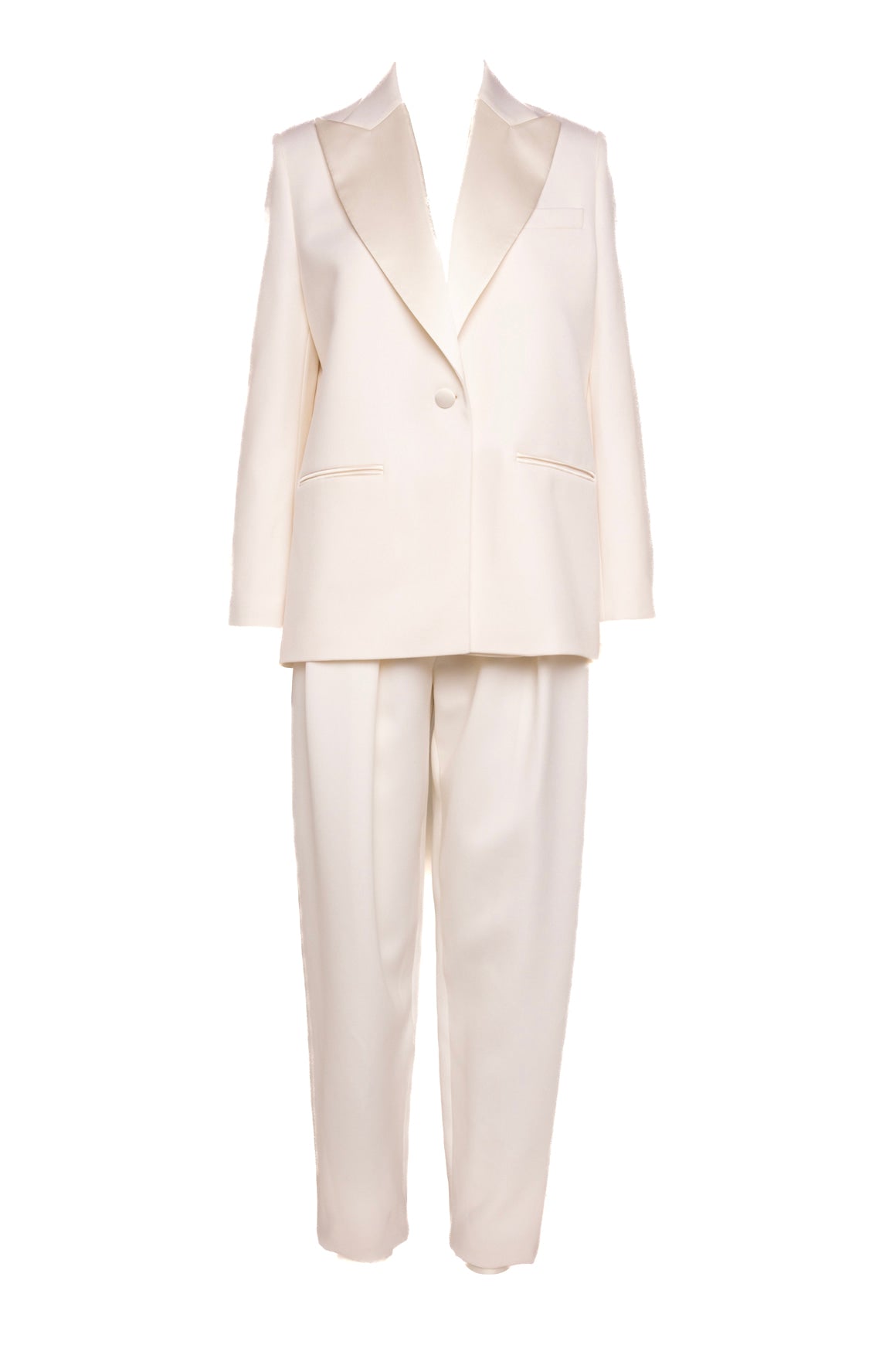 MAGDA BUTRYM Cream Satin Suit Set (Sz. 36/4)