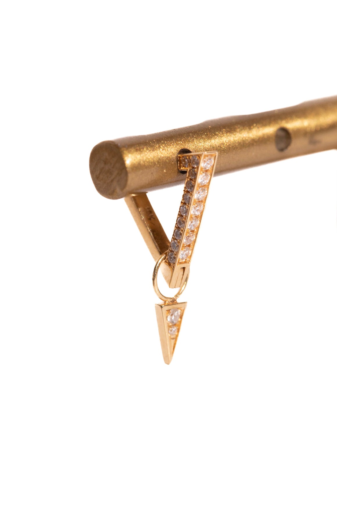 AZLEE 18K Gold Diamond Triangle Huggies