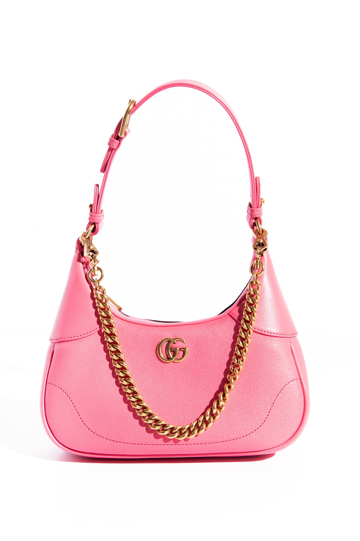 GUCCI Pink Leather Small "Aphrodite" Shoulder Bag