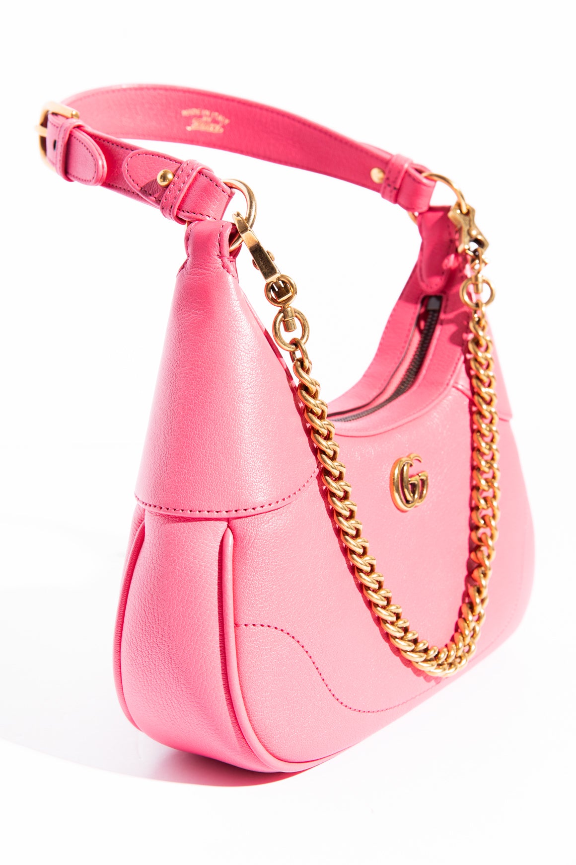 GUCCI Pink Leather Small "Aphrodite" Shoulder Bag