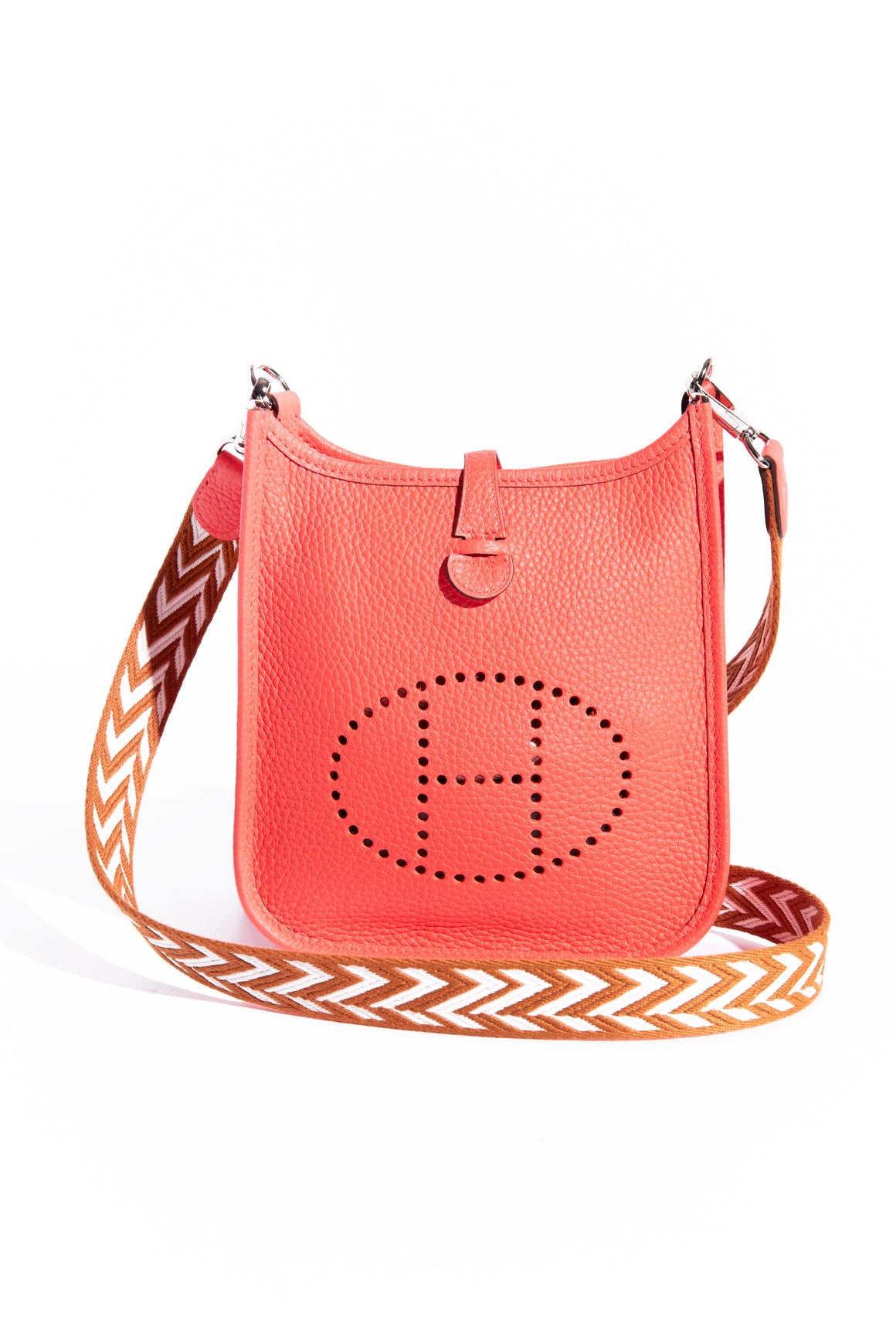 HERMES "Rose Texas Clemence" Evelyne TPM Shoulder Bag