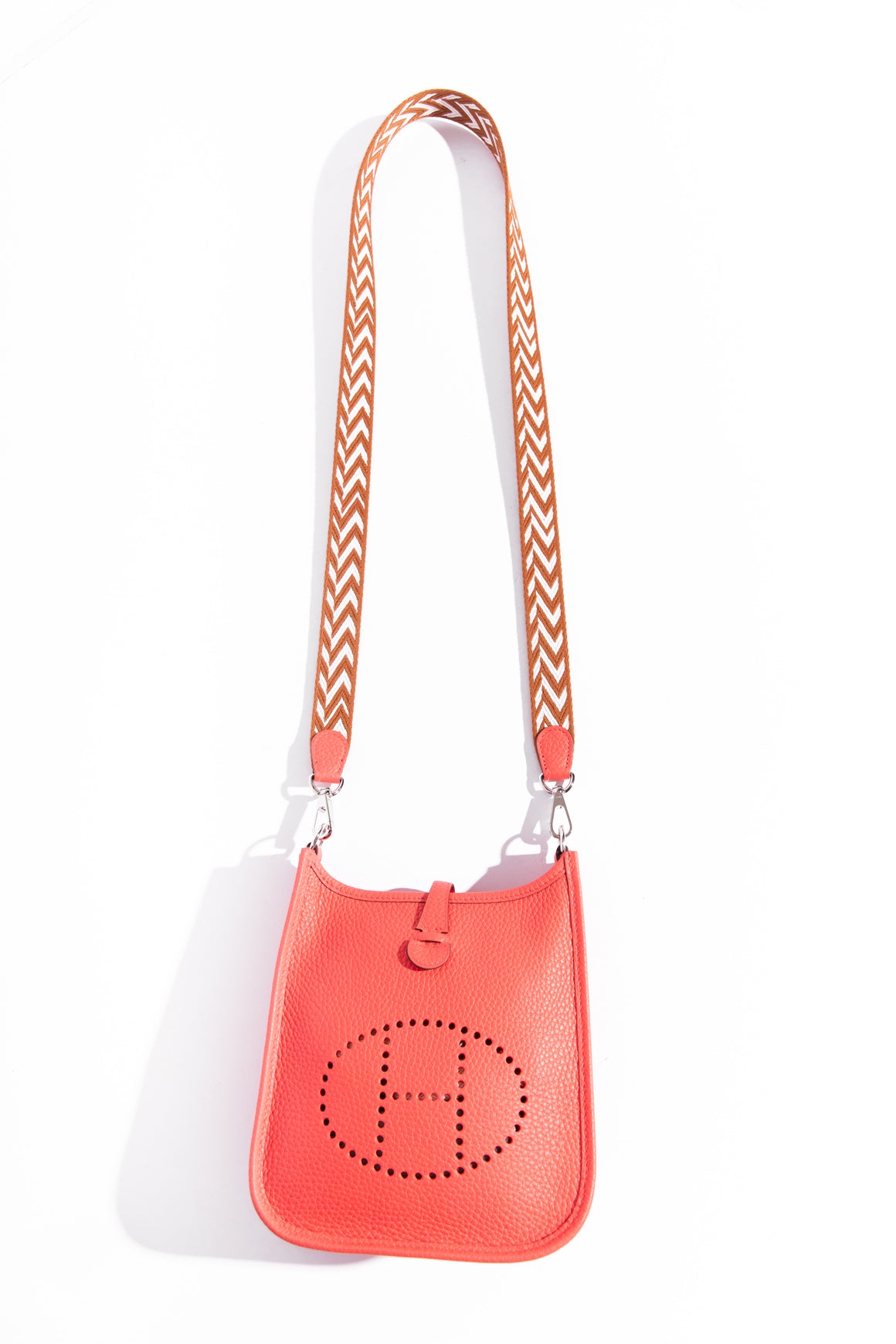 HERMES "Rose Texas Clemence" Evelyne TPM Shoulder Bag