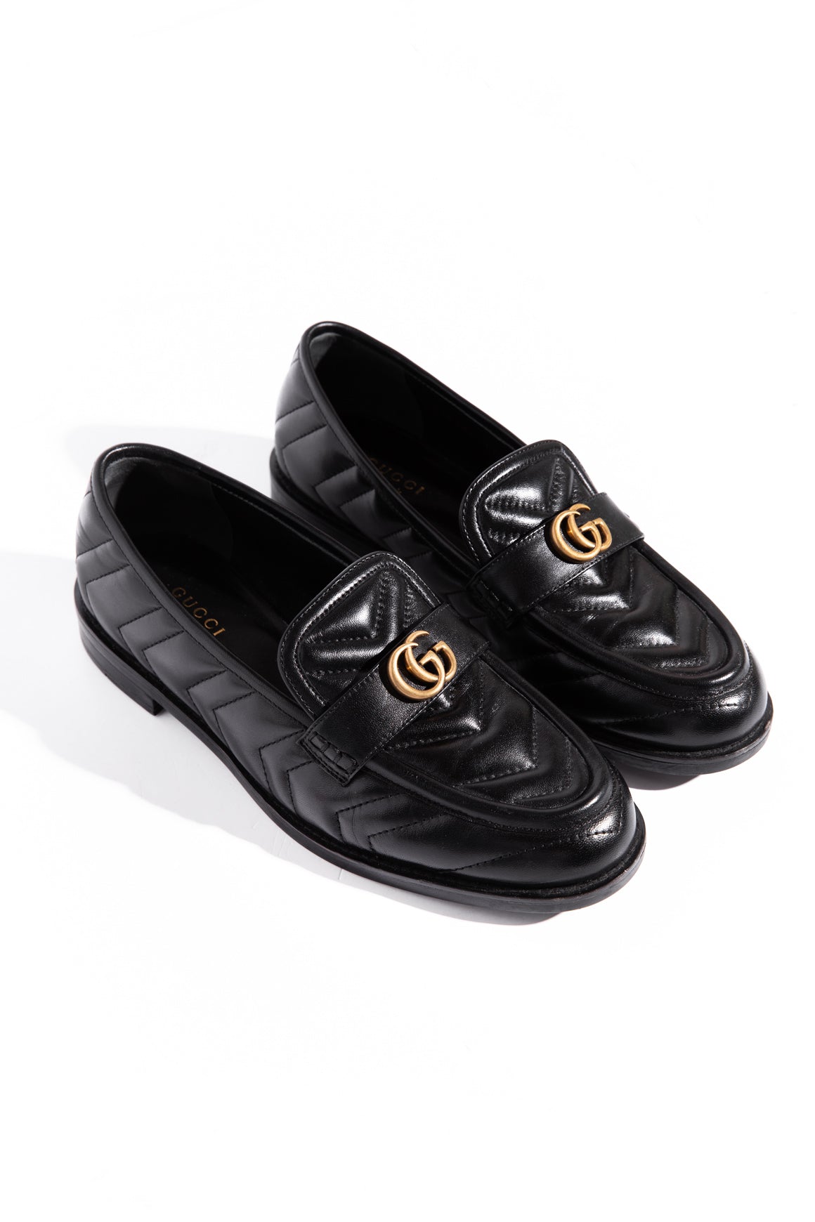 GUCCI Black Quilted Loafers (Sz. 37.5)