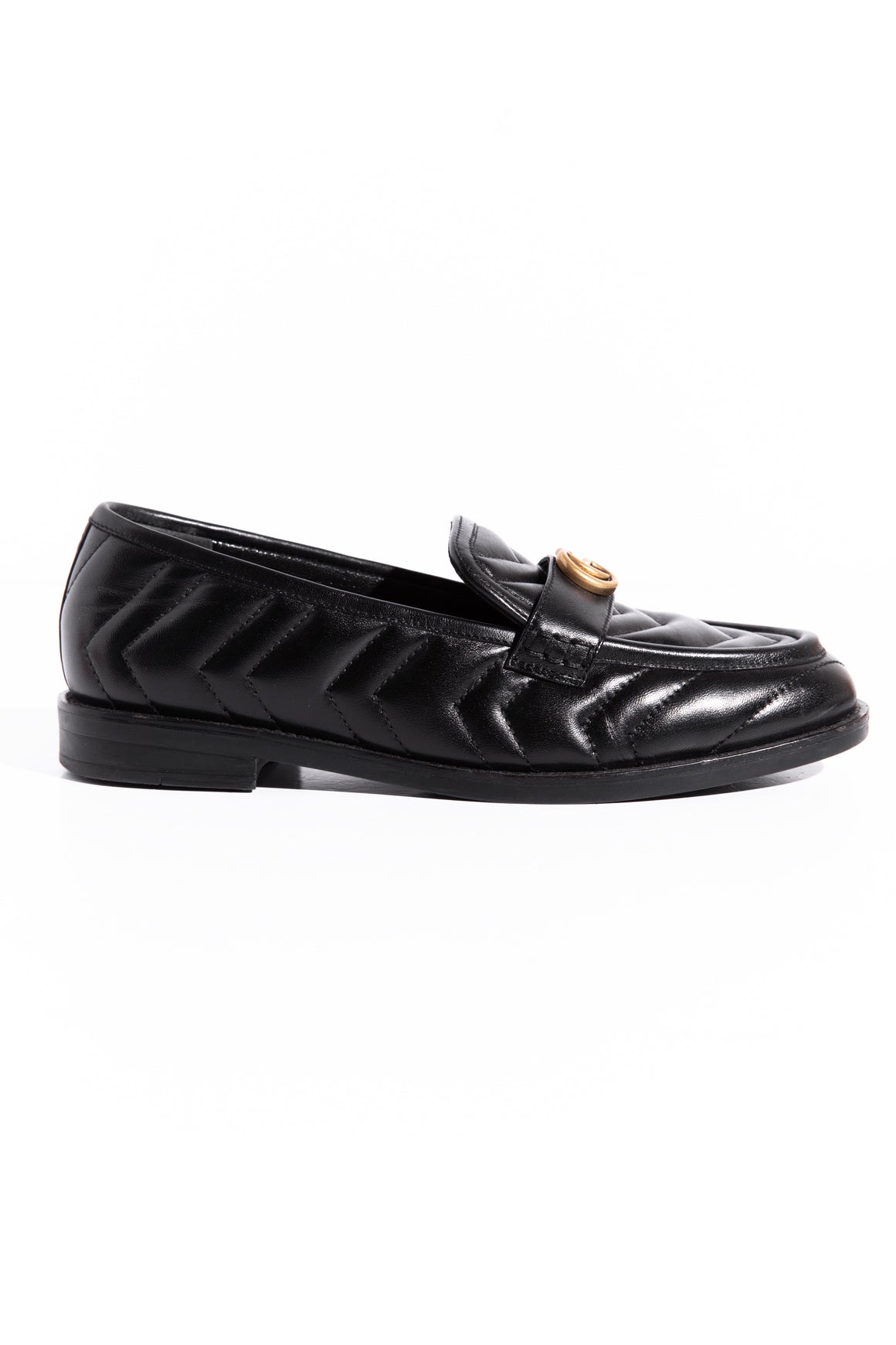 GUCCI Black Quilted Loafers (Sz. 37.5)