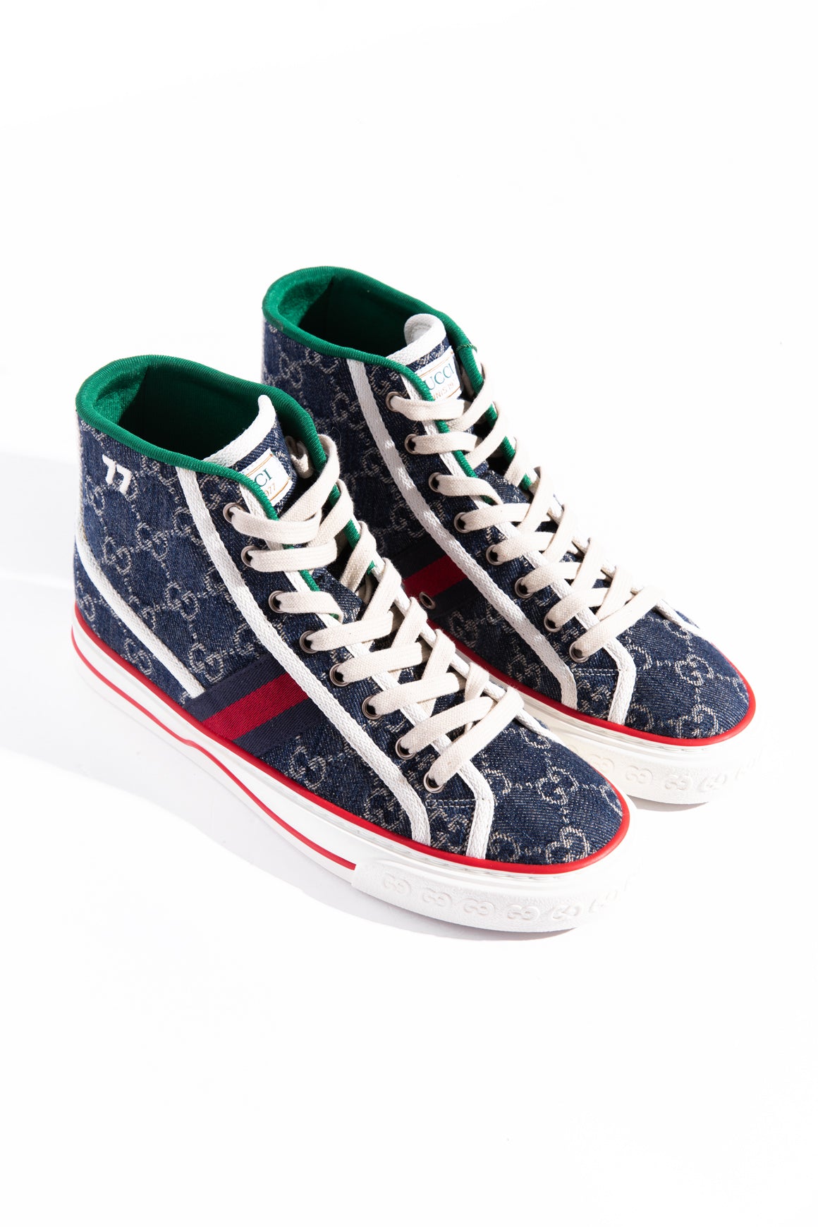 GUCCI Denim 1977 High Top Sneakers (Sz. 38)