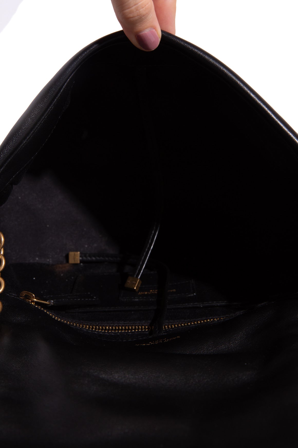 SAINT LAURENT Black Mini Jamie Patchwork Bag