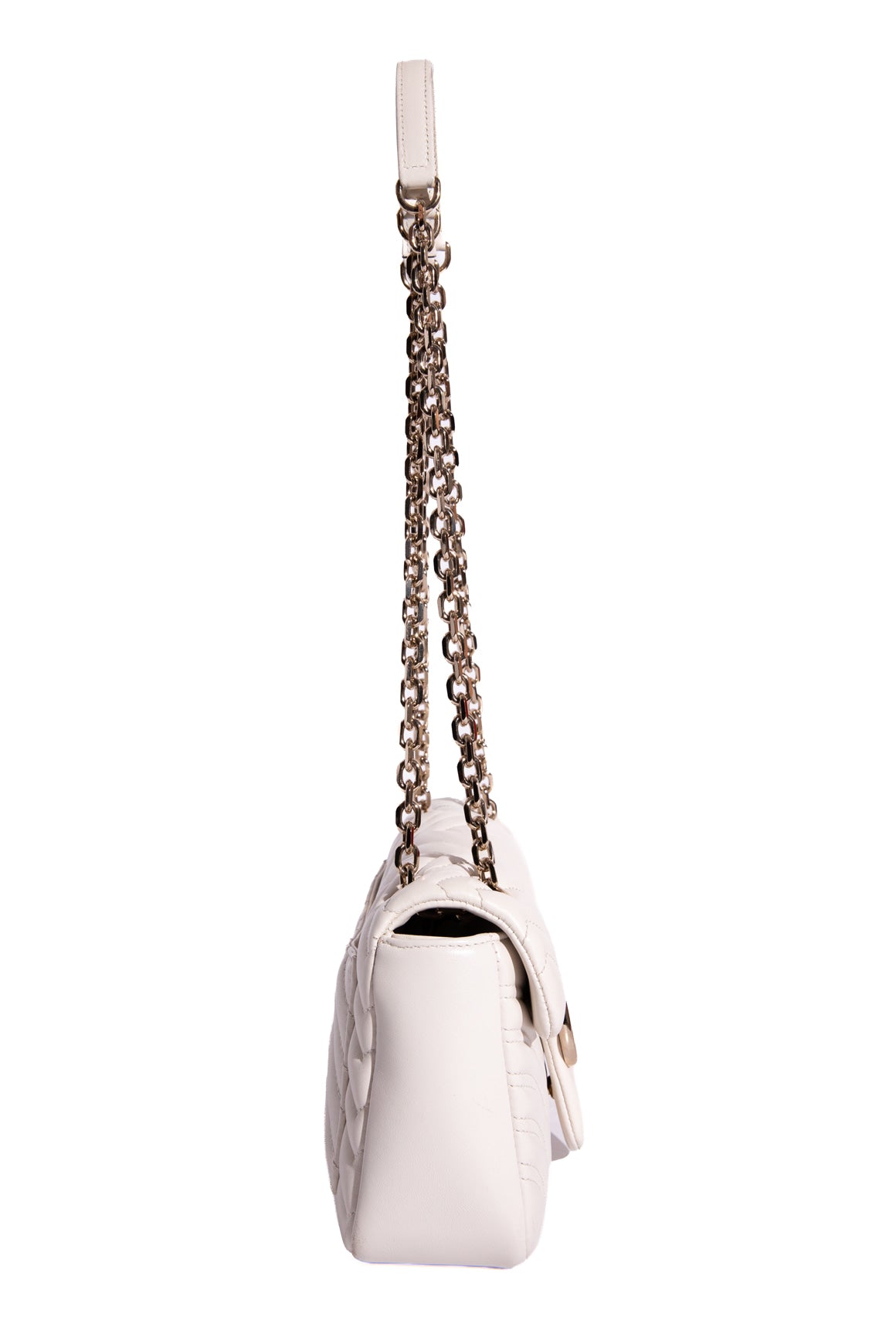 GUCCI White GG Marmont Medium Shoulder Bag