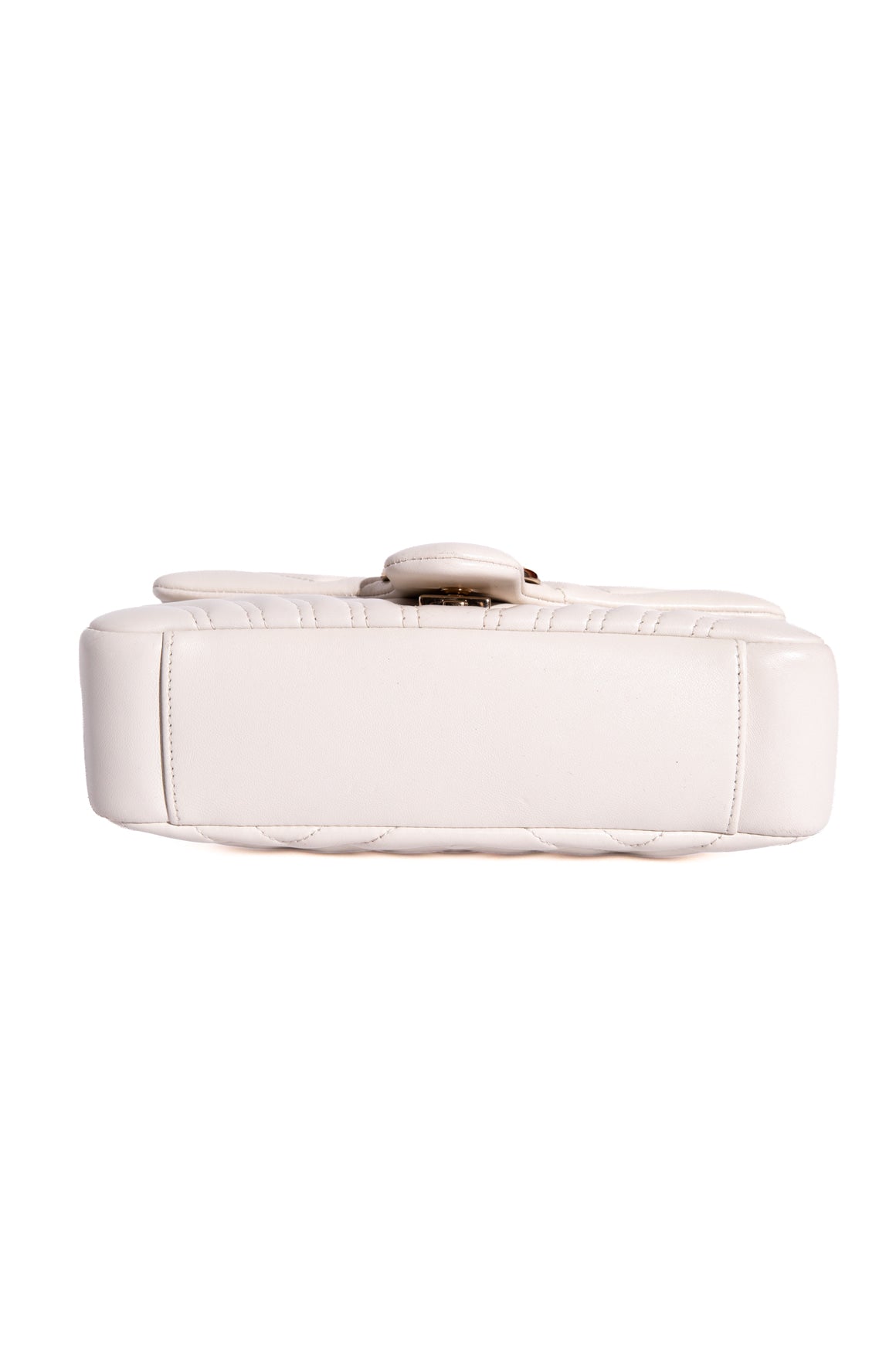 GUCCI White GG Marmont Medium Shoulder Bag