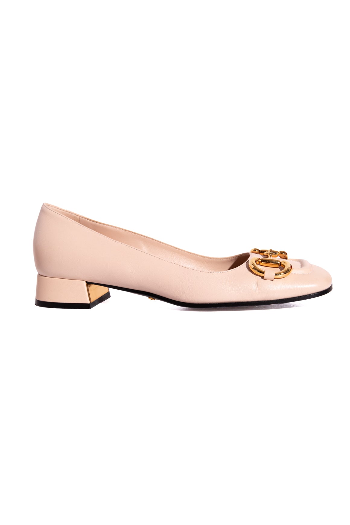GUCCI Blush Horse-bit Block Heels (Sz. 35.5)