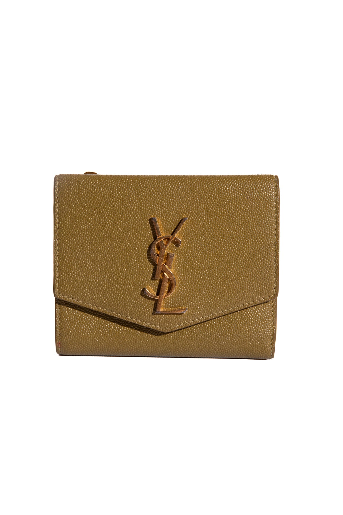 SAINT LAURENT Olive Uptown Compact Wallet
