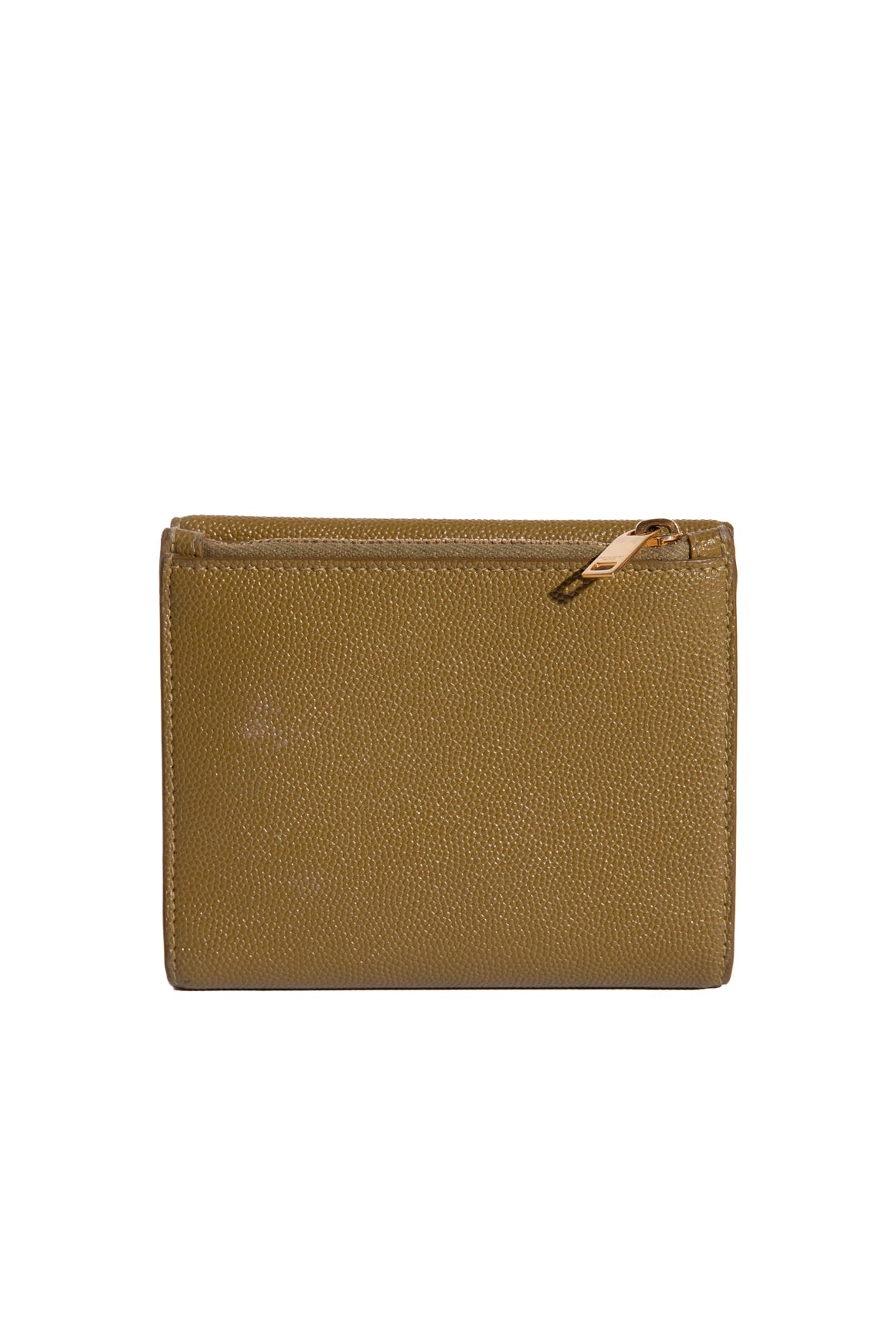 SAINT LAURENT Olive Uptown Compact Wallet
