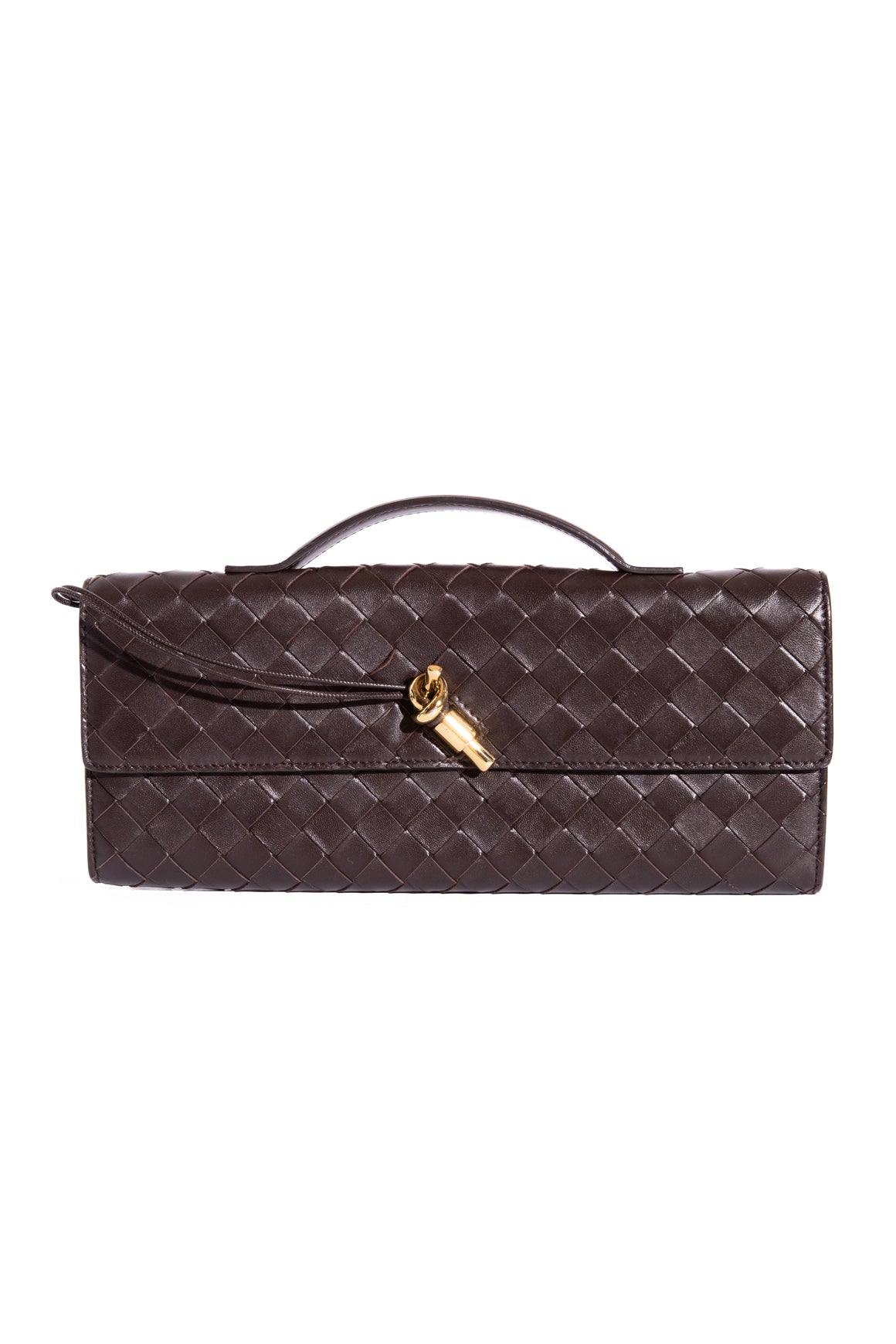 BOTTEGA VENETA Chocolate Andiamo Clutch