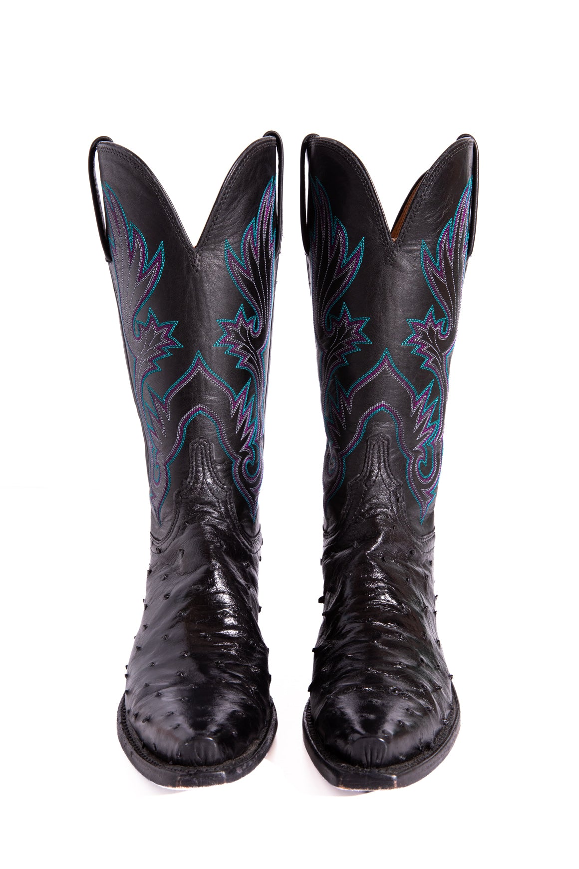 LUCCHESE Black Ostrich "Dolly" Boots (Sz. 7.5)